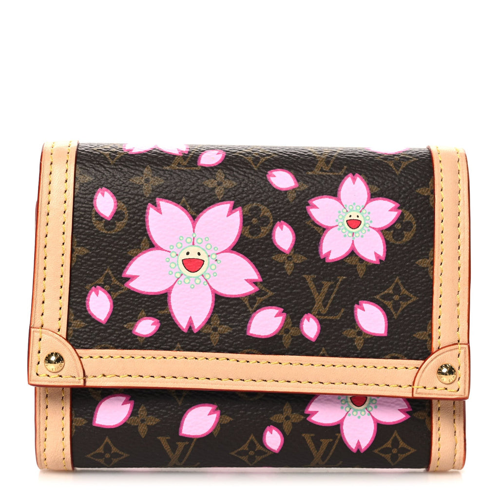 LV X TM Monogram Cherry Blossom Victorine Wallet Sakura Brown