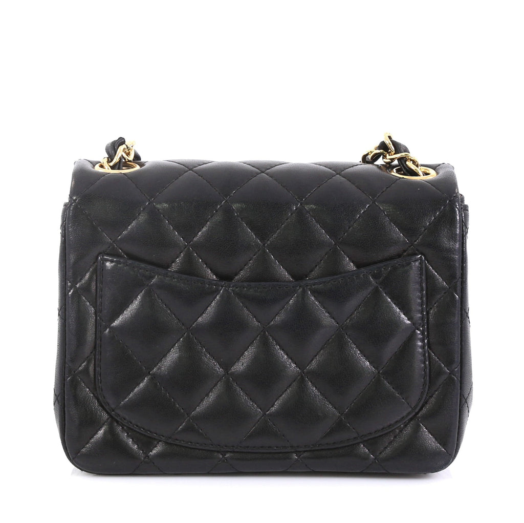 Square Classic Single Flap Bag Quilted Lambskin Mini
