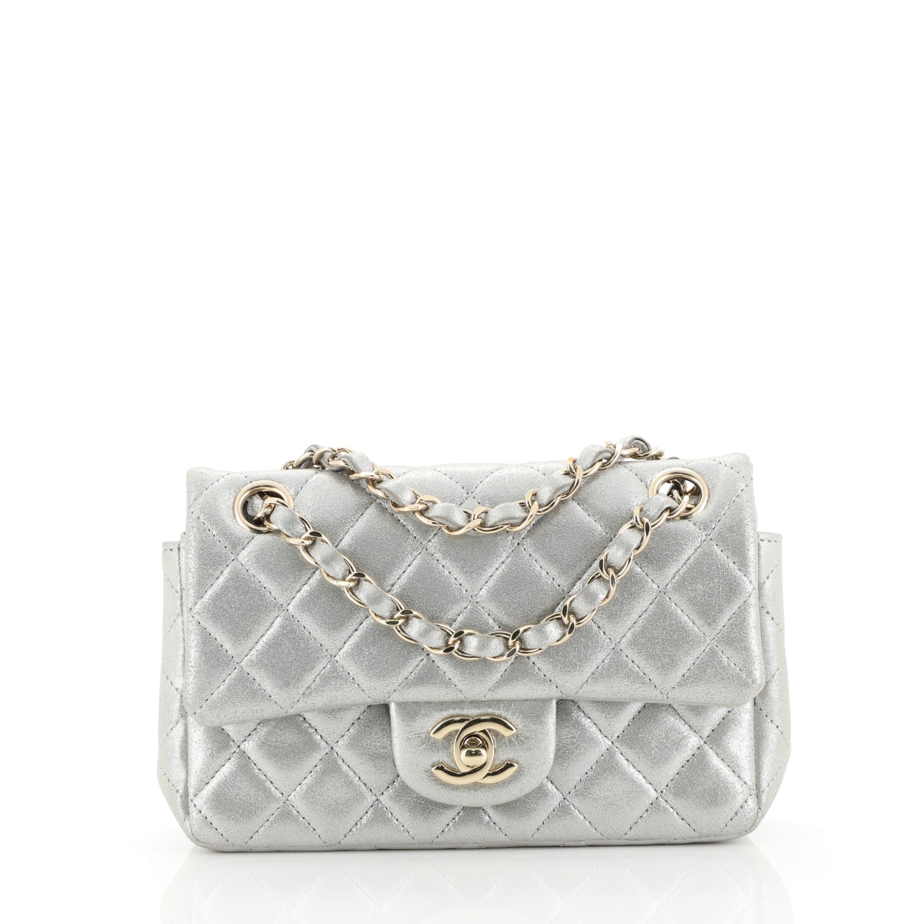 Classic Single Flap Bag Quilted Iridescent Calfskin Mini