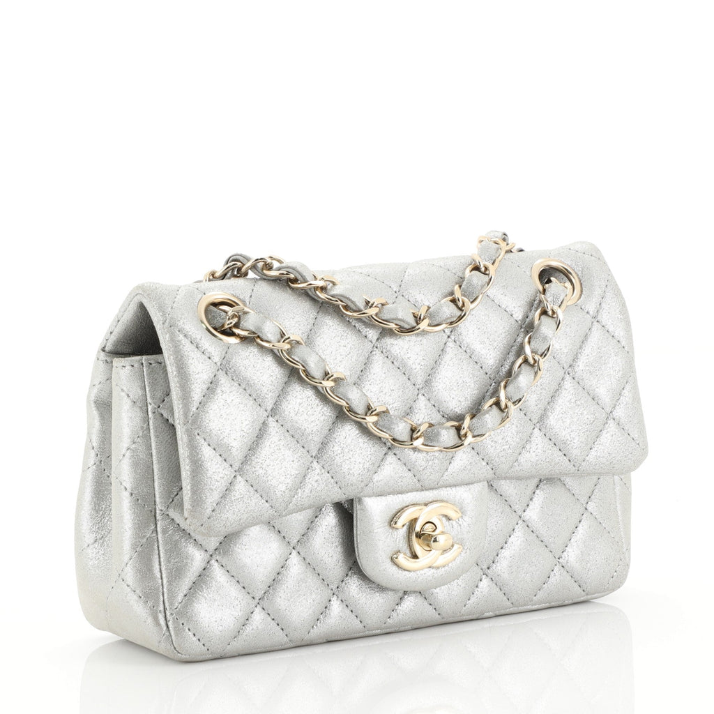 Classic Single Flap Bag Quilted Iridescent Calfskin Mini