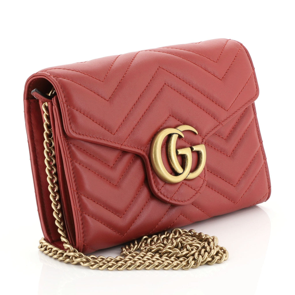 GG Marmont Chain Wallet Matelasse Leather Mini
