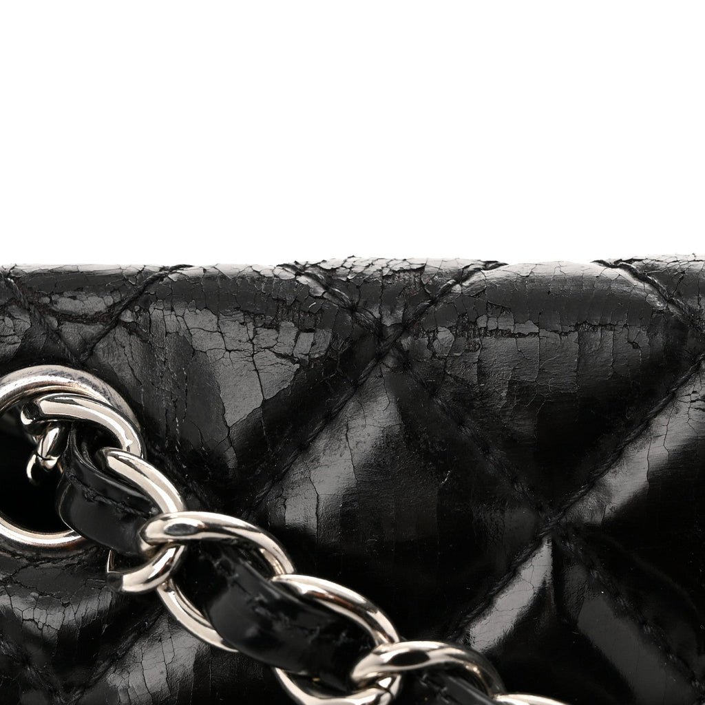 Vinyl Quilted In the Business Flap Bag Black