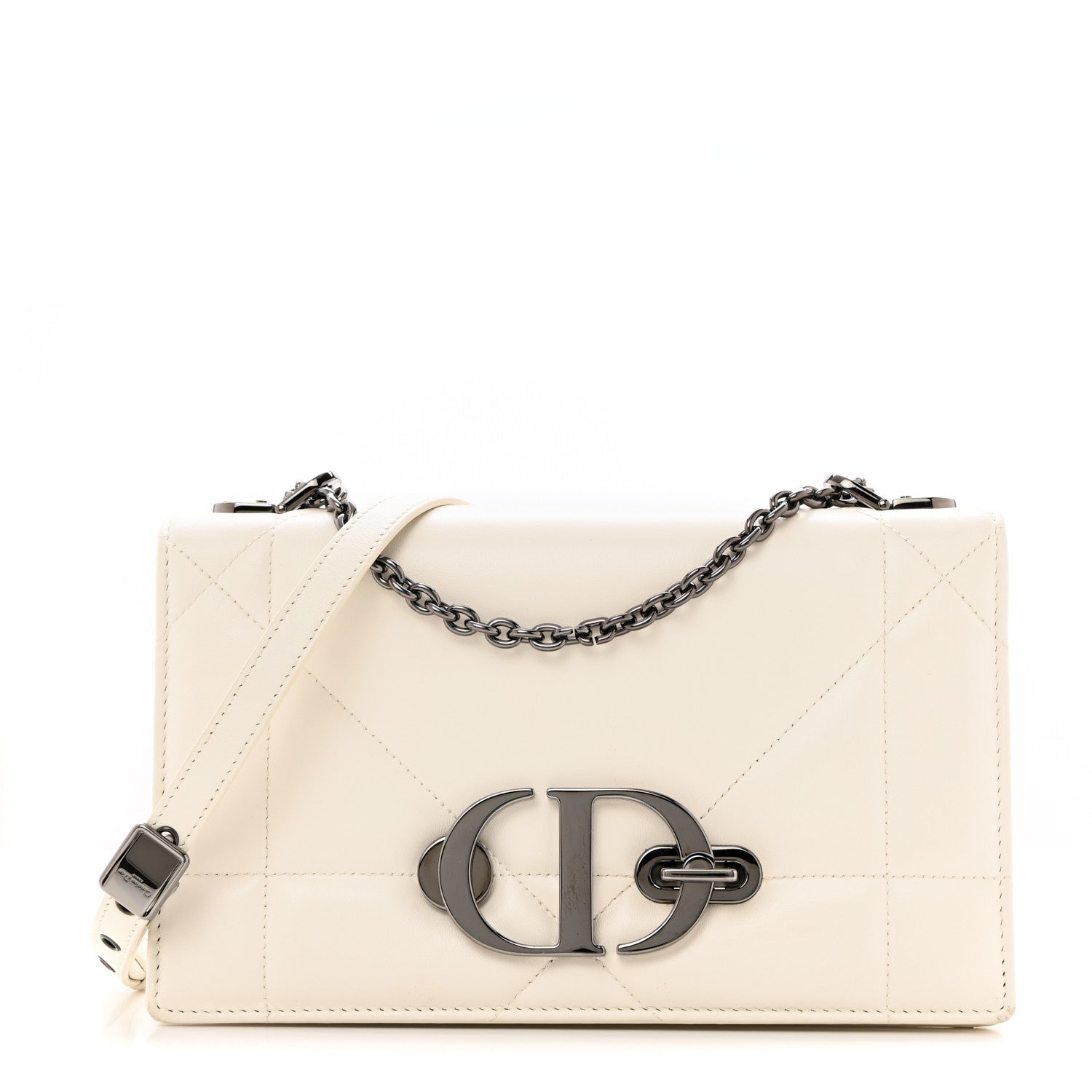 Lambskin Maxi Cannage 30 Montaigne Chain Top Handle Bag Off White