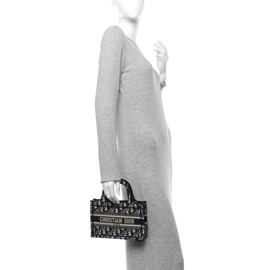 Oblique Mini Book Tote Blue Multicolor