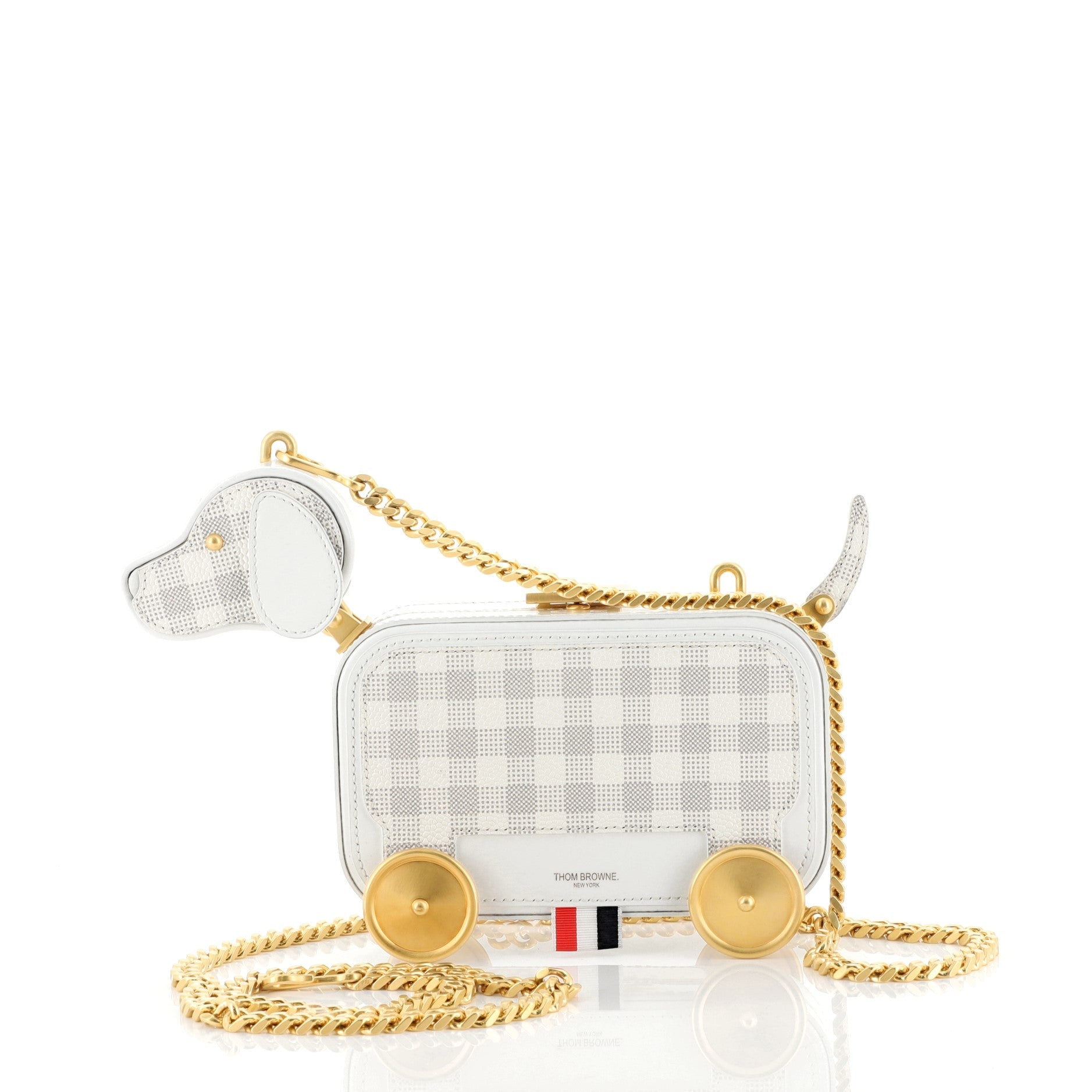 Rolling Dog Chain Clutch Leather
