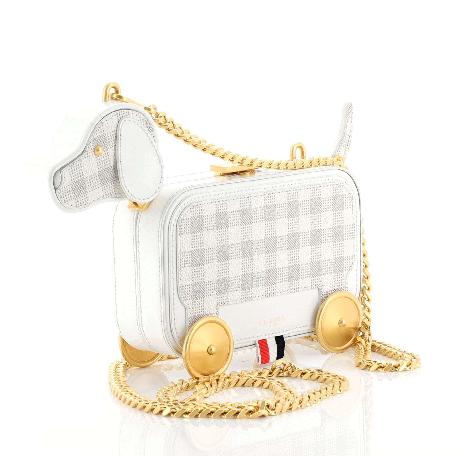 Rolling Dog Chain Clutch Leather