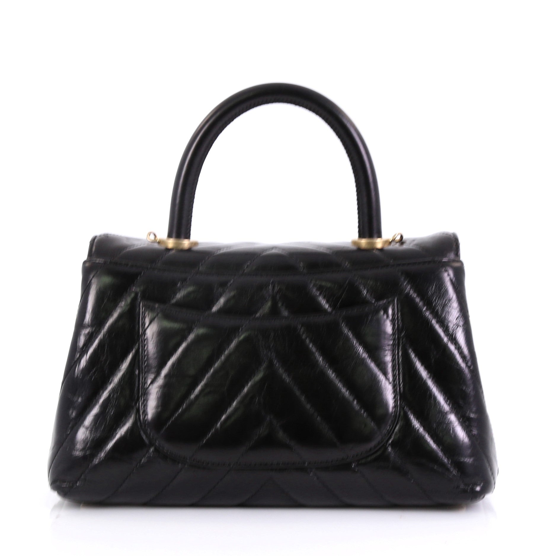 Coco Top Handle Bag Chevron Calfskin Mini