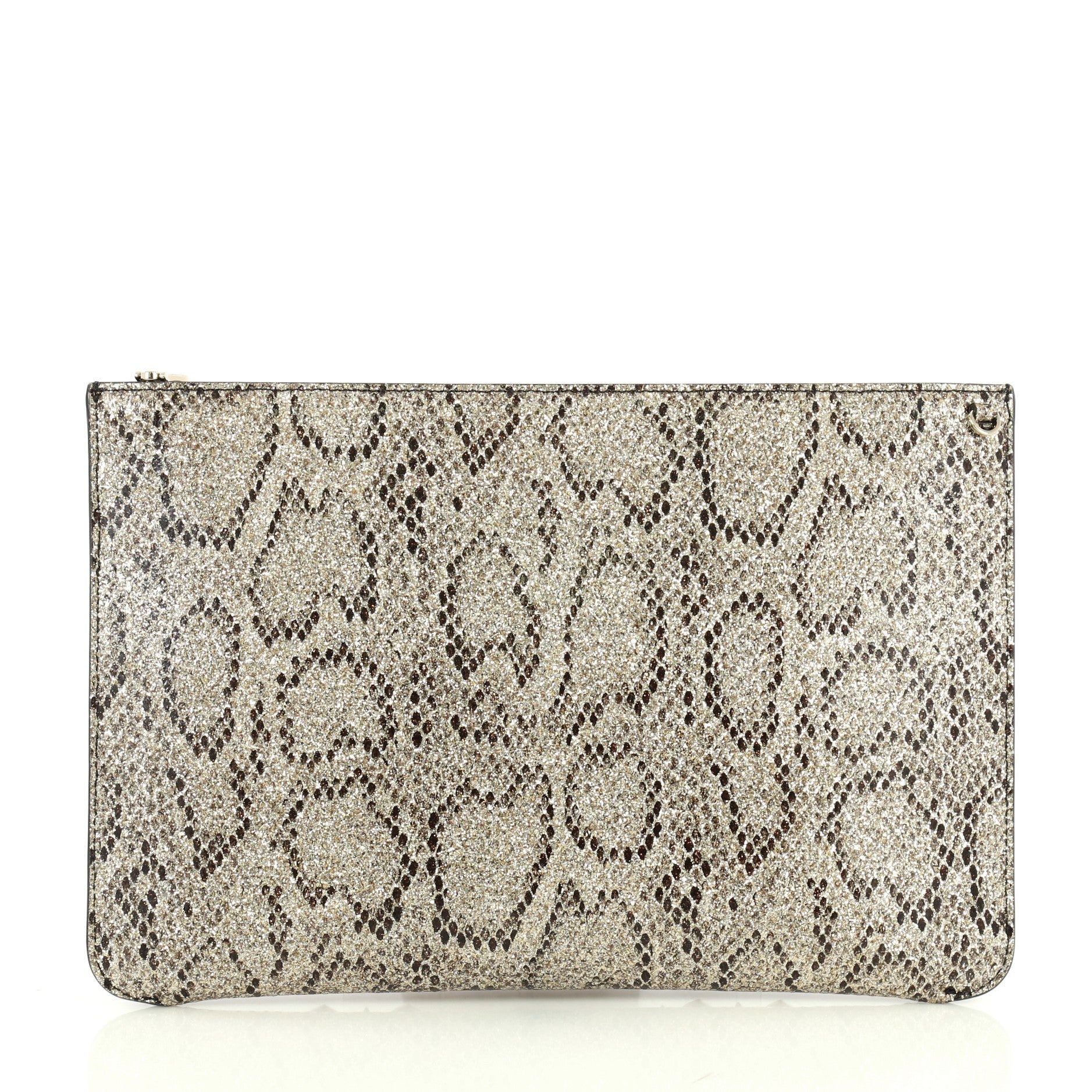 Loubiclutch Spiked Python Embossed Leather
