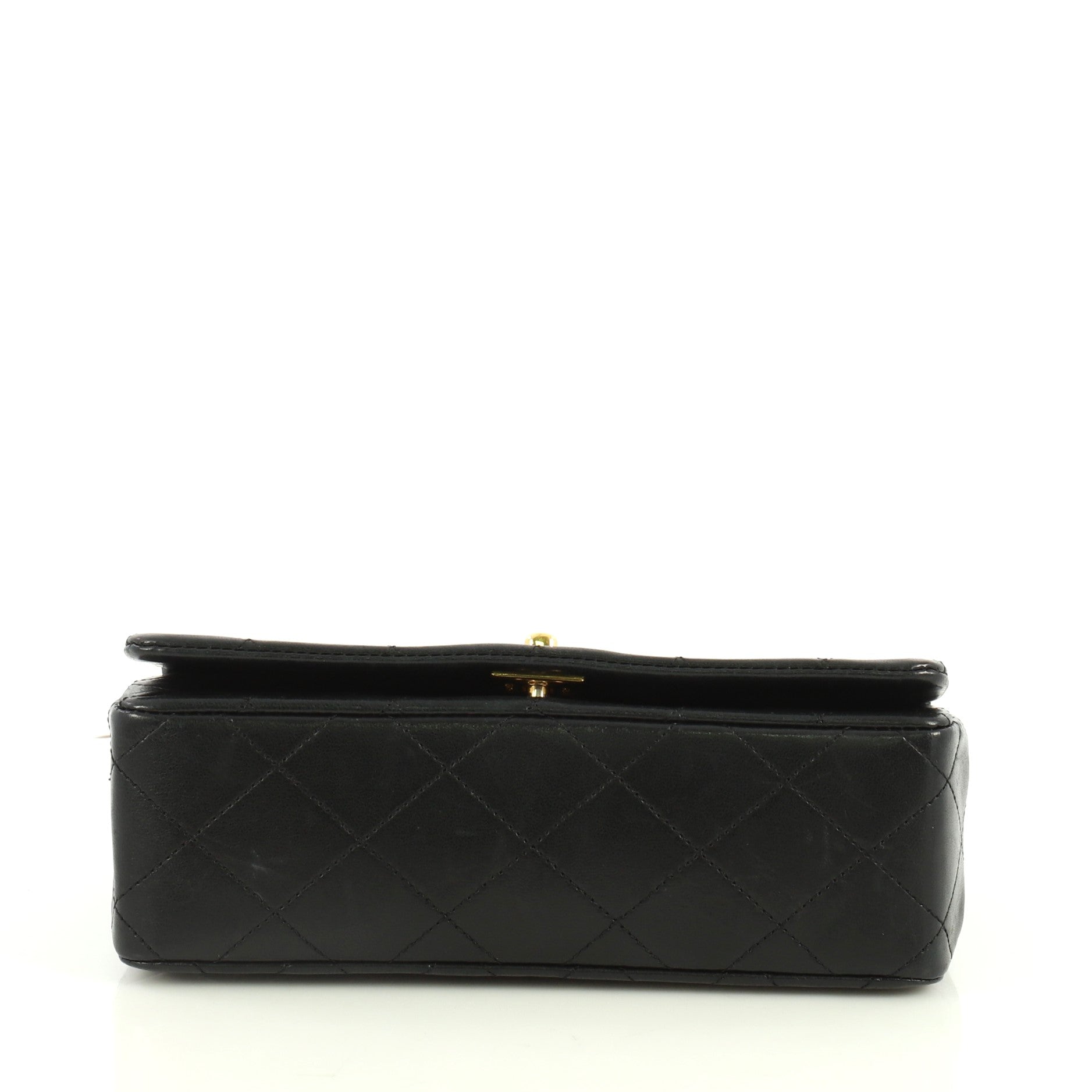 Vintage 3 Way Full Flap Bag Quilted Lambskin Mini
