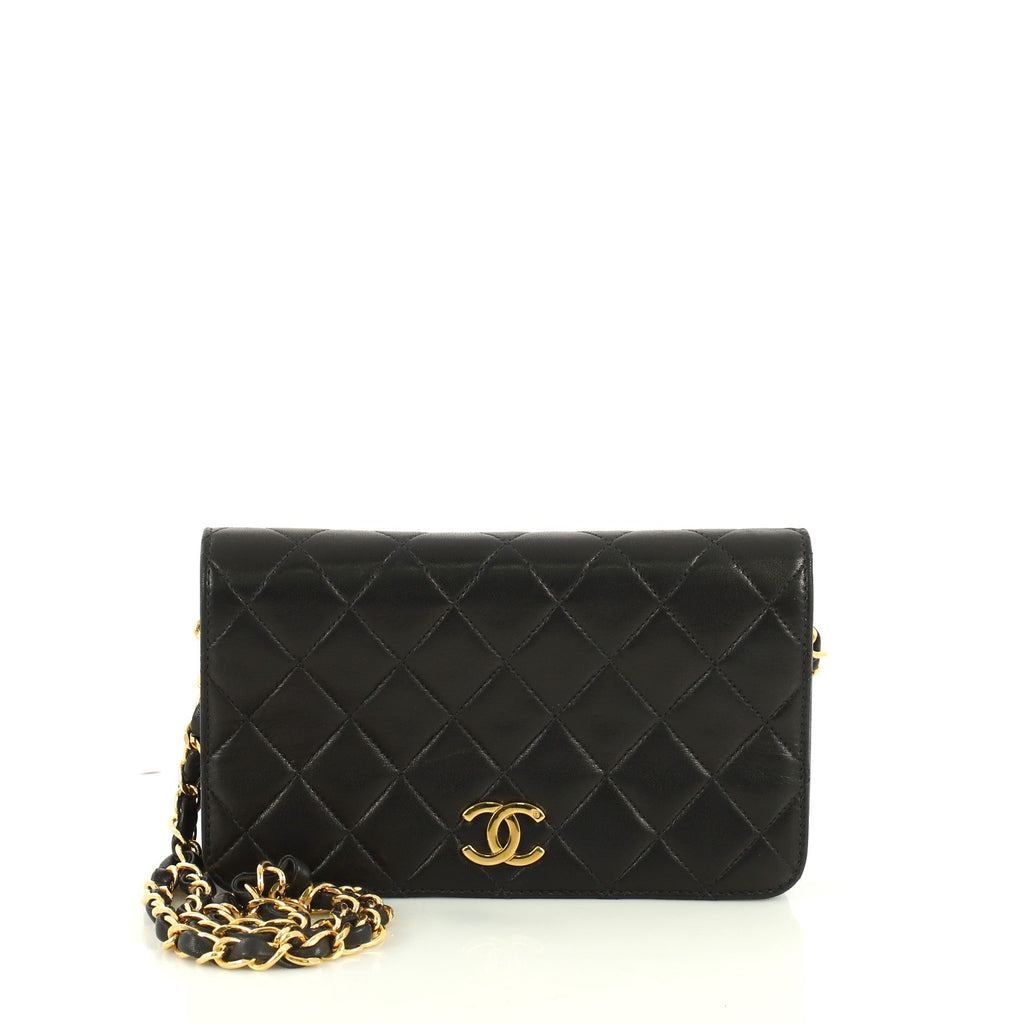 Vintage 3 Way Full Flap Bag Quilted Lambskin Mini
