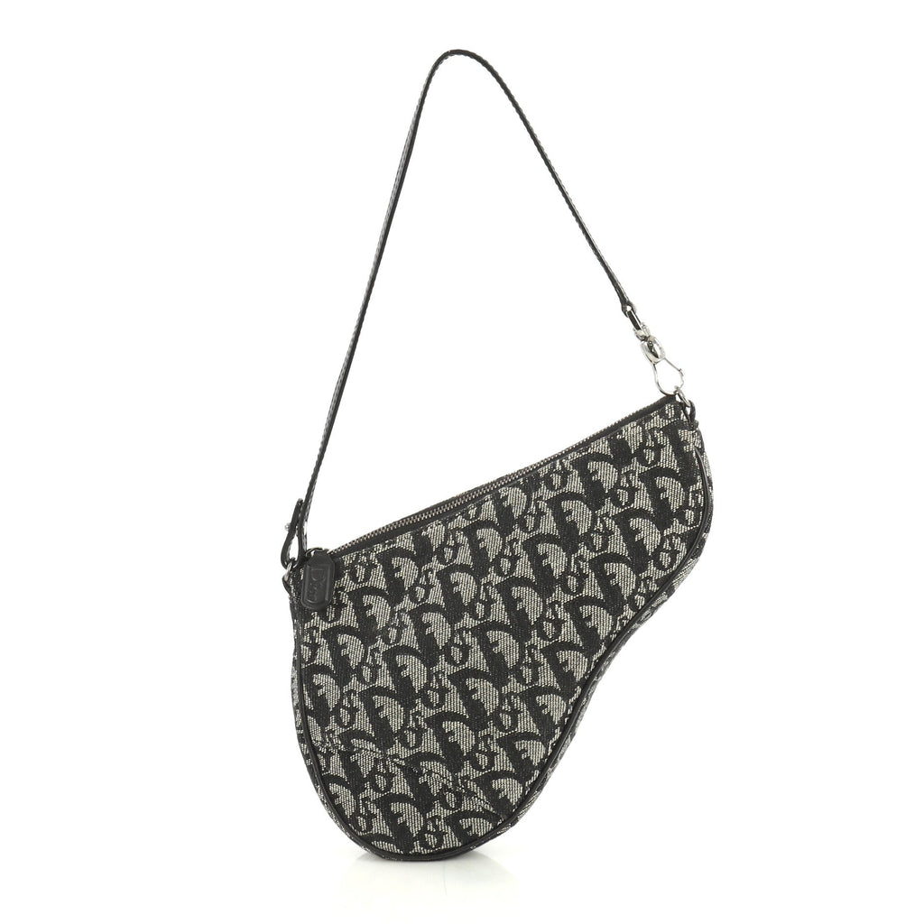 Vintage Saddle Bag Diorissimo Canvas Mini