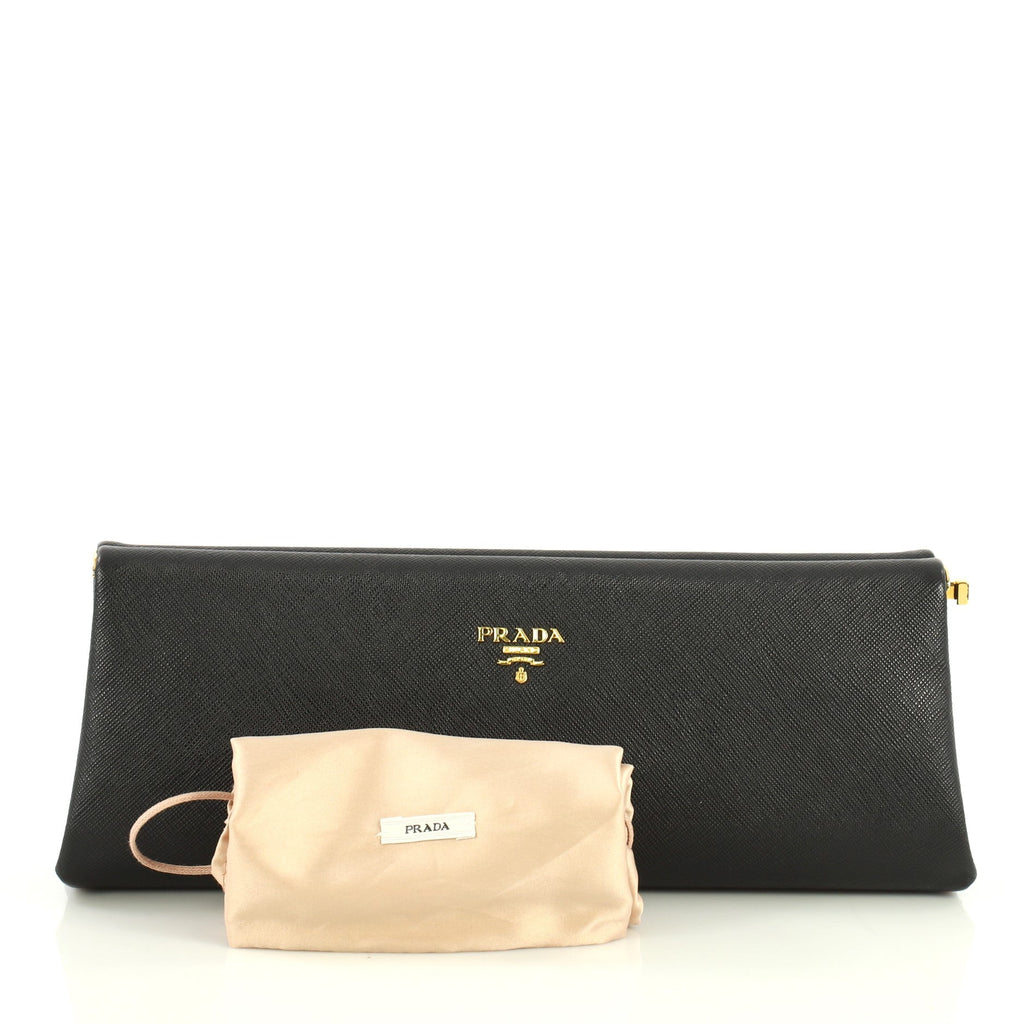 Lux Frame Clutch Saffiano Leather East West