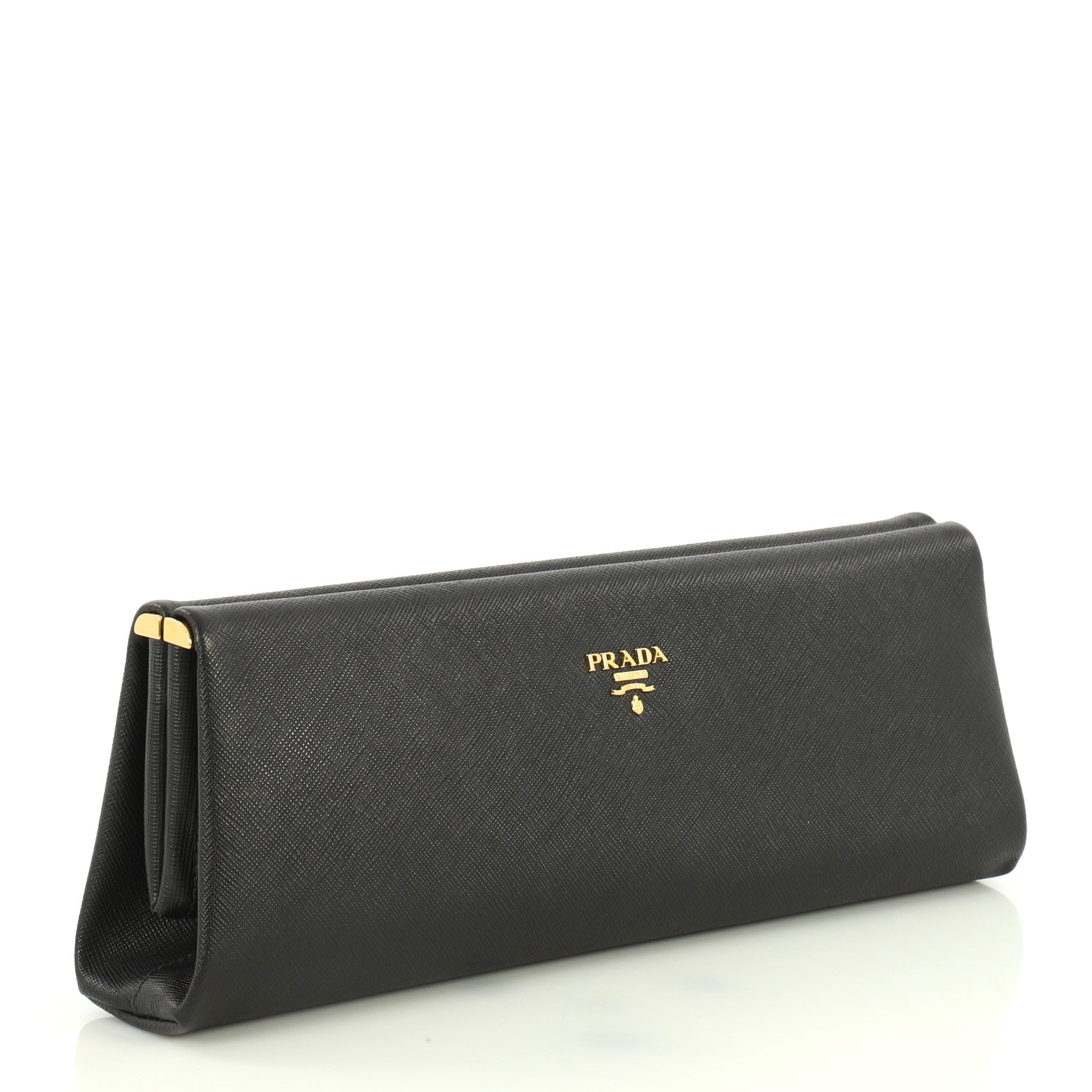 Lux Frame Clutch Saffiano Leather East West