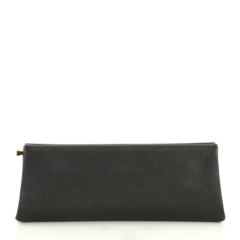Lux Frame Clutch Saffiano Leather East West