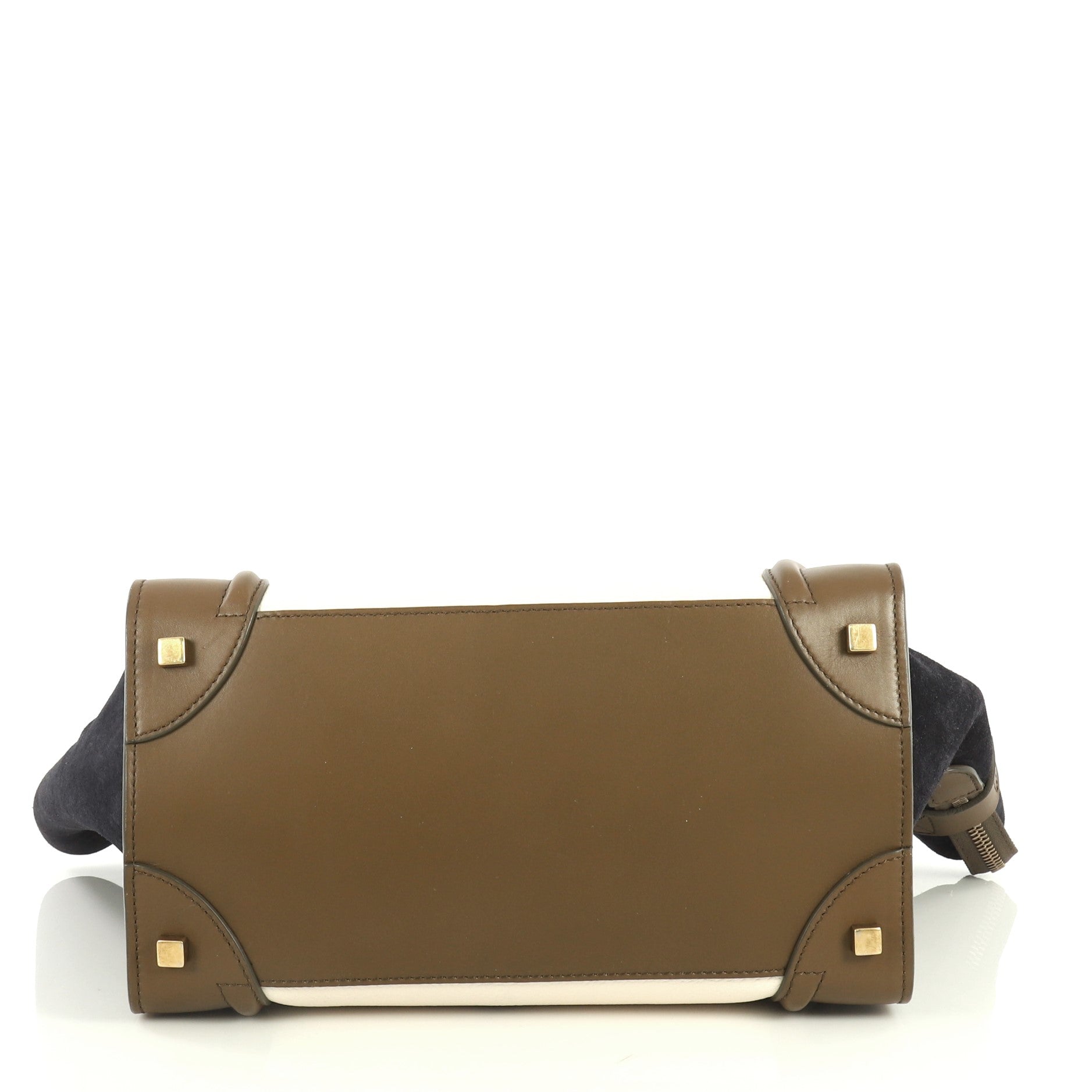 Tricolor Luggage Handbag Leather Mini