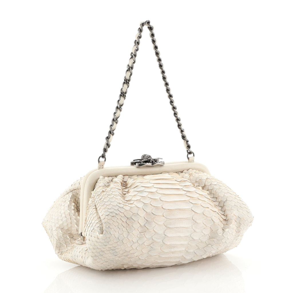 Chain Frame Clutch Python Mini