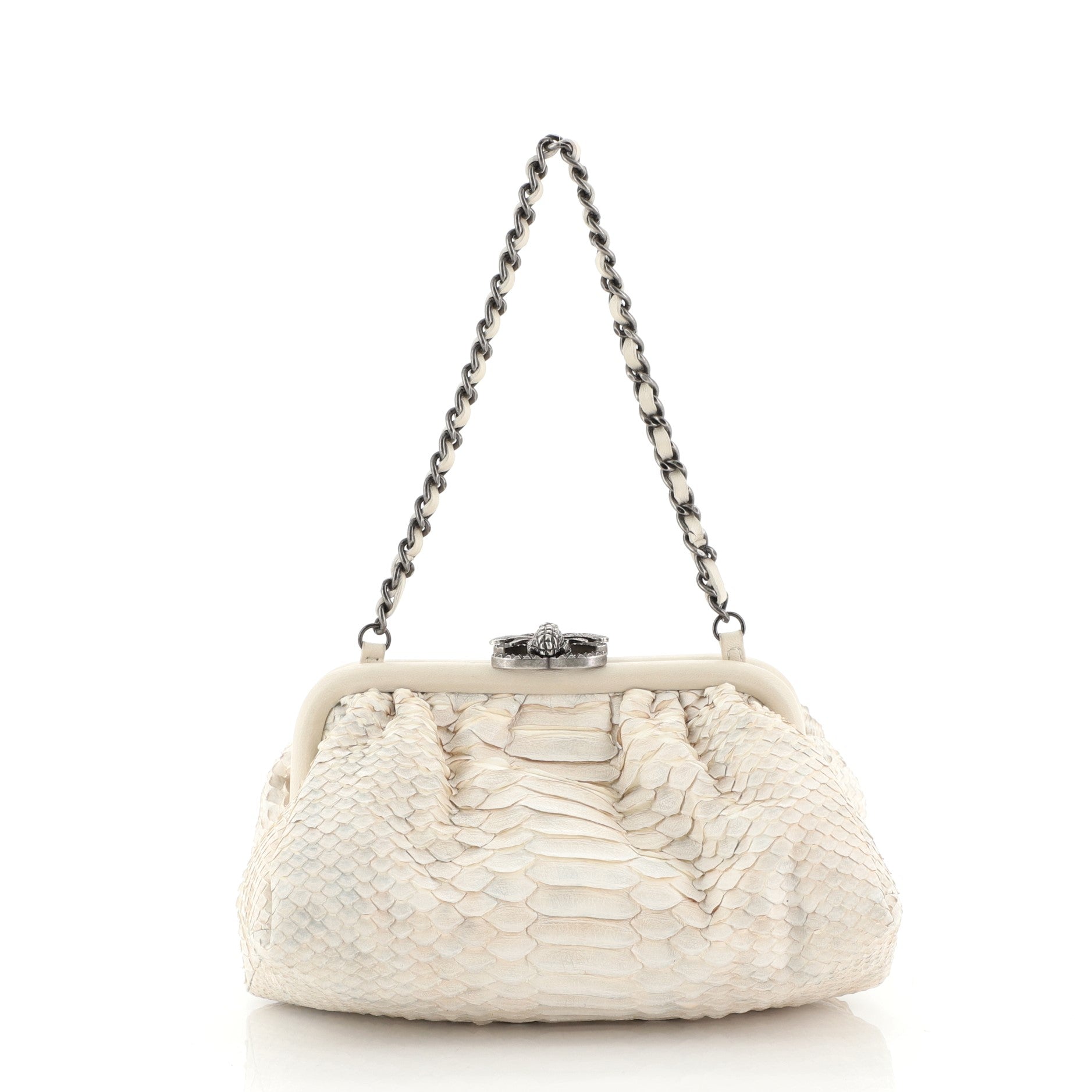 Chain Frame Clutch Python Mini