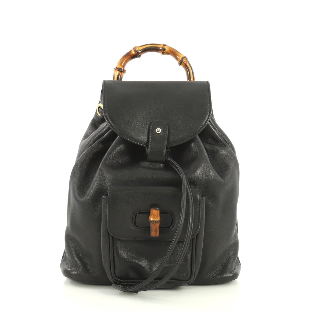 Vintage Bamboo Backpack Leather Mini