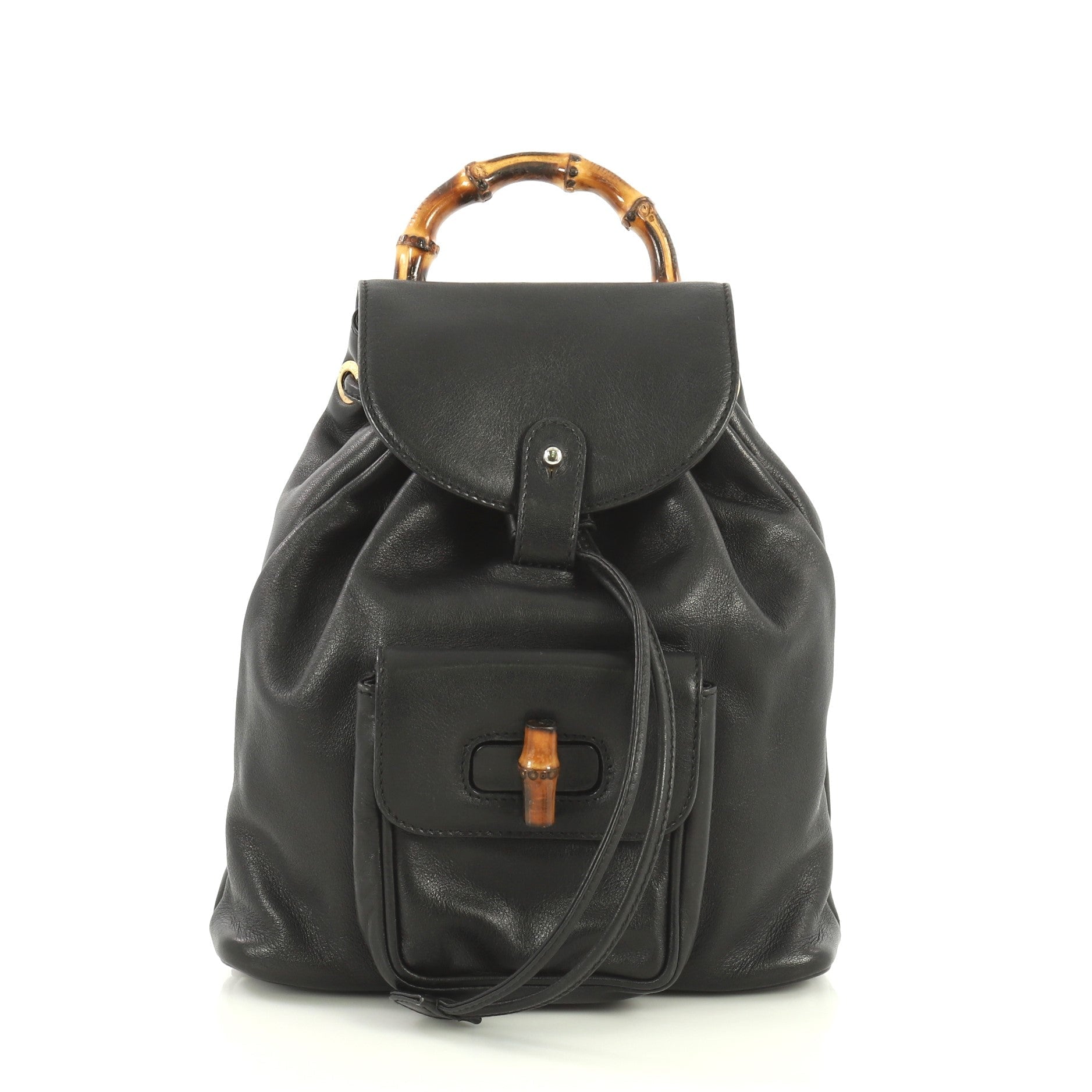 Vintage Bamboo Backpack Leather Mini