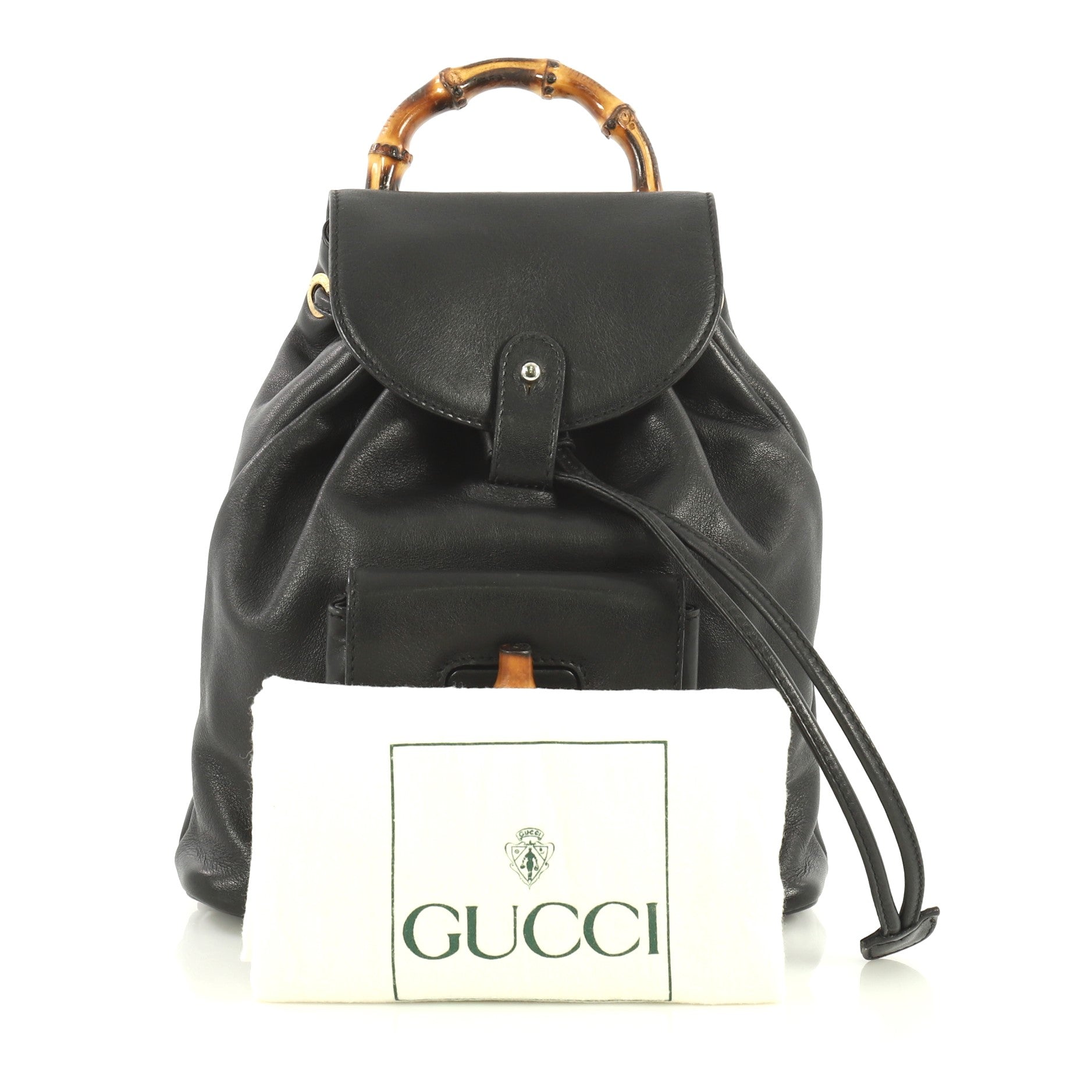 Vintage Bamboo Backpack Leather Mini