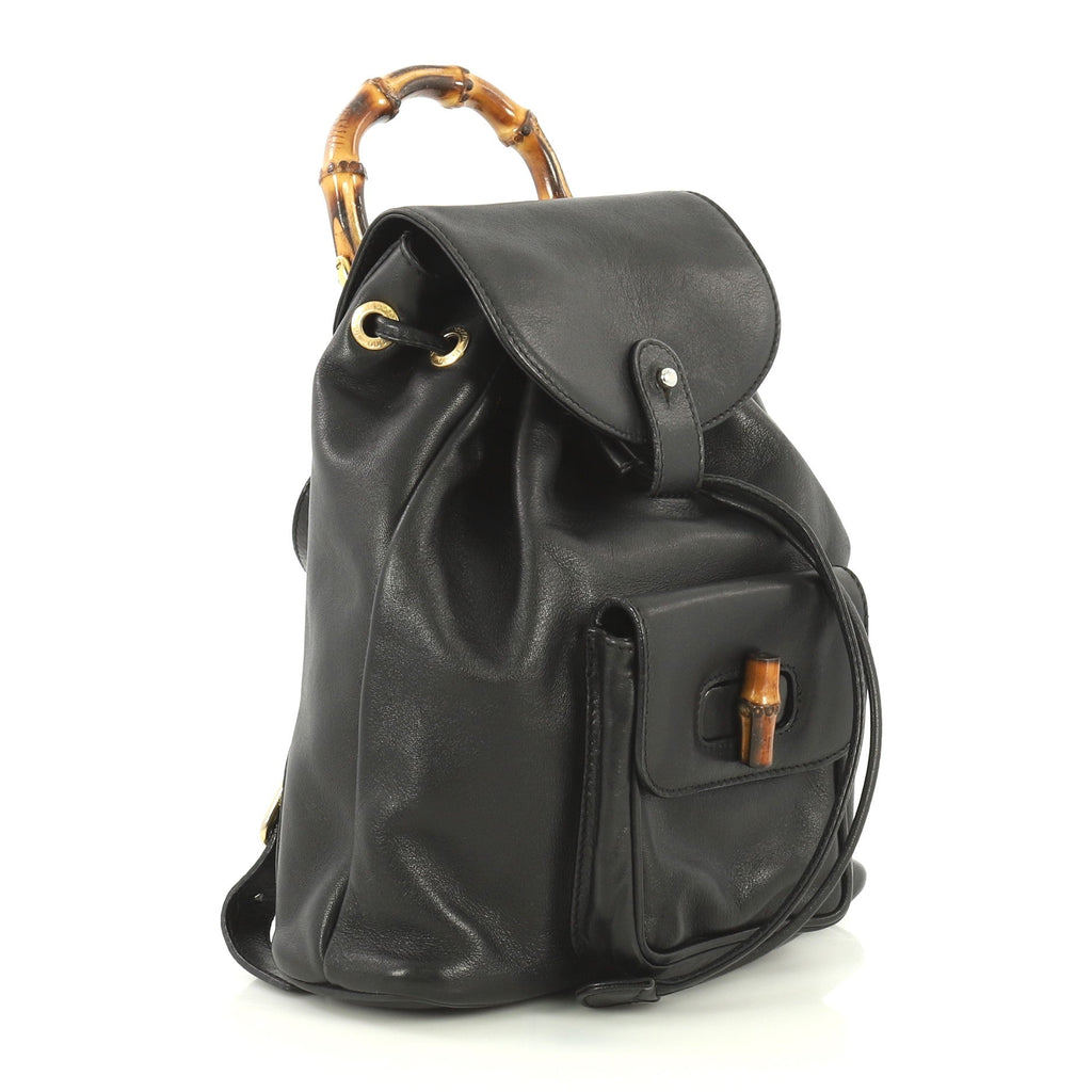 Vintage Bamboo Backpack Leather Mini