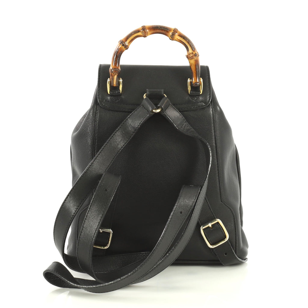 Vintage Bamboo Backpack Leather Mini