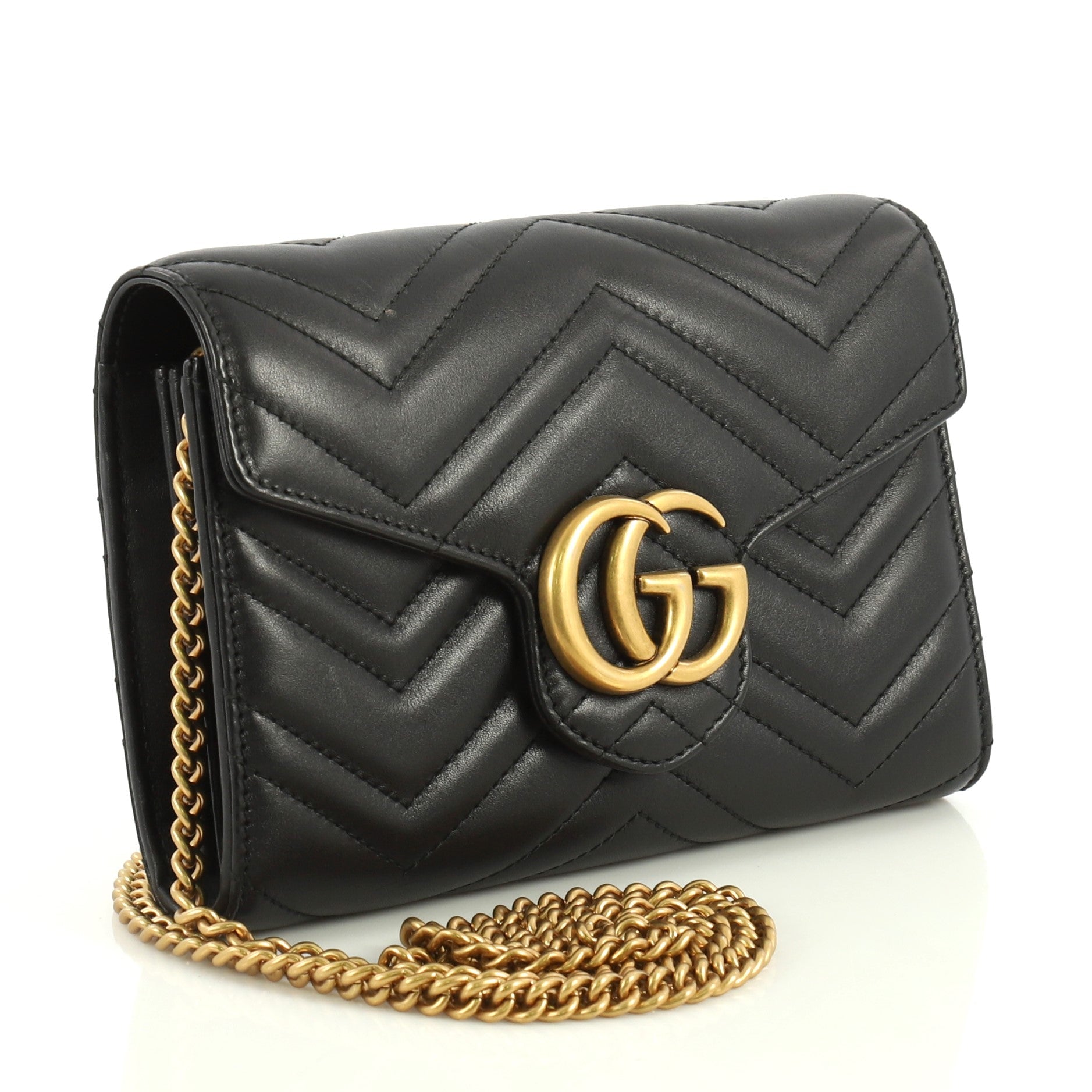 GG Marmont Chain Wallet Matelasse Leather Mini