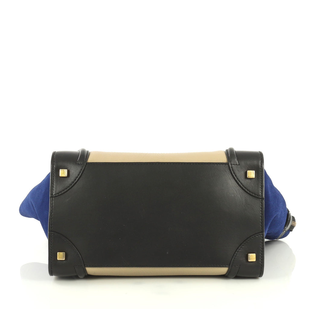 Tricolor Luggage Handbag Leather Mini