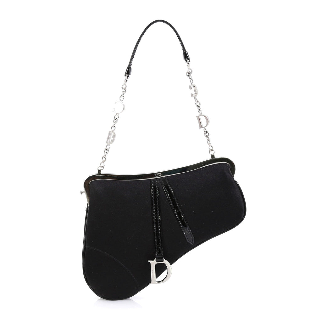 Vintage Saddle Frame Clutch Satin Mini