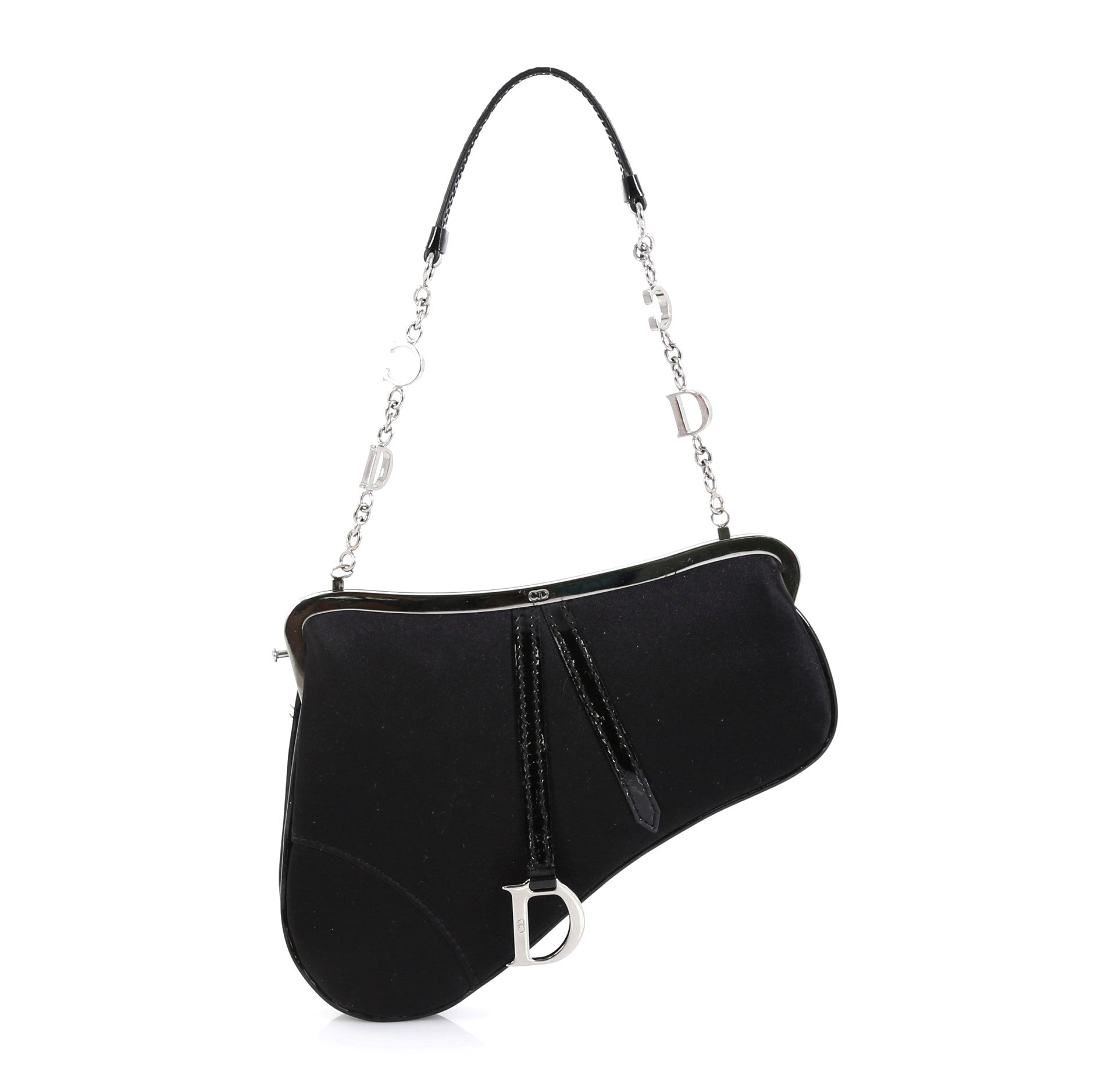 Vintage Saddle Frame Clutch Satin Mini