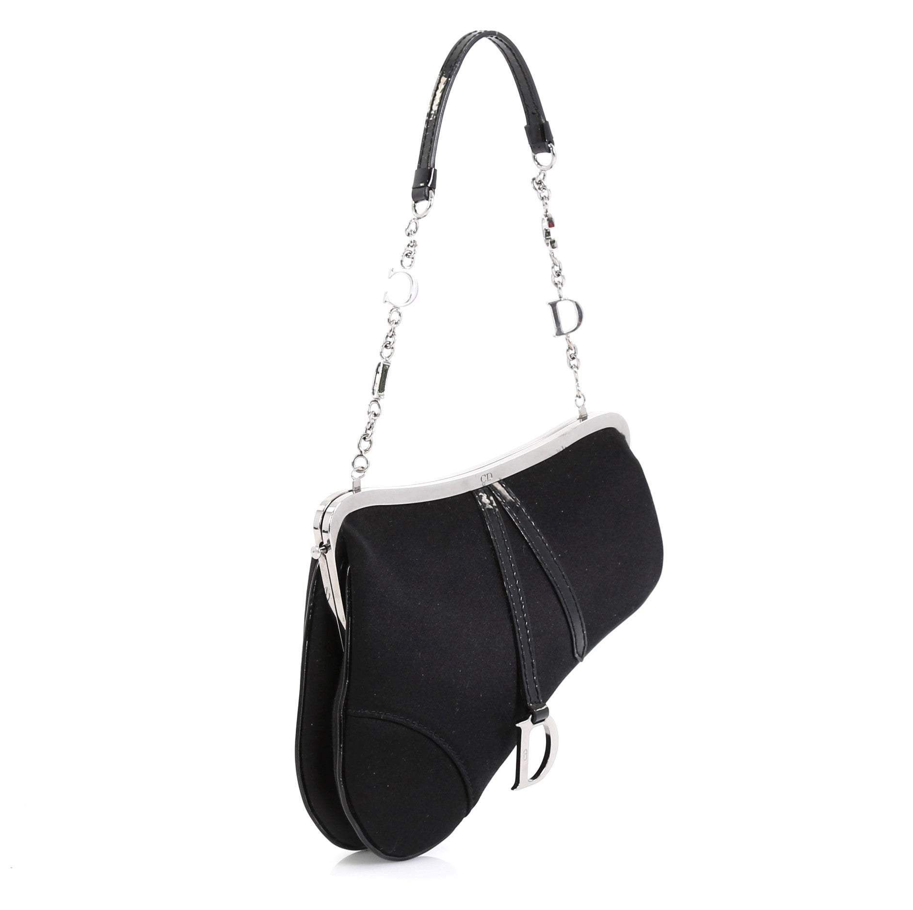 Vintage Saddle Frame Clutch Satin Mini