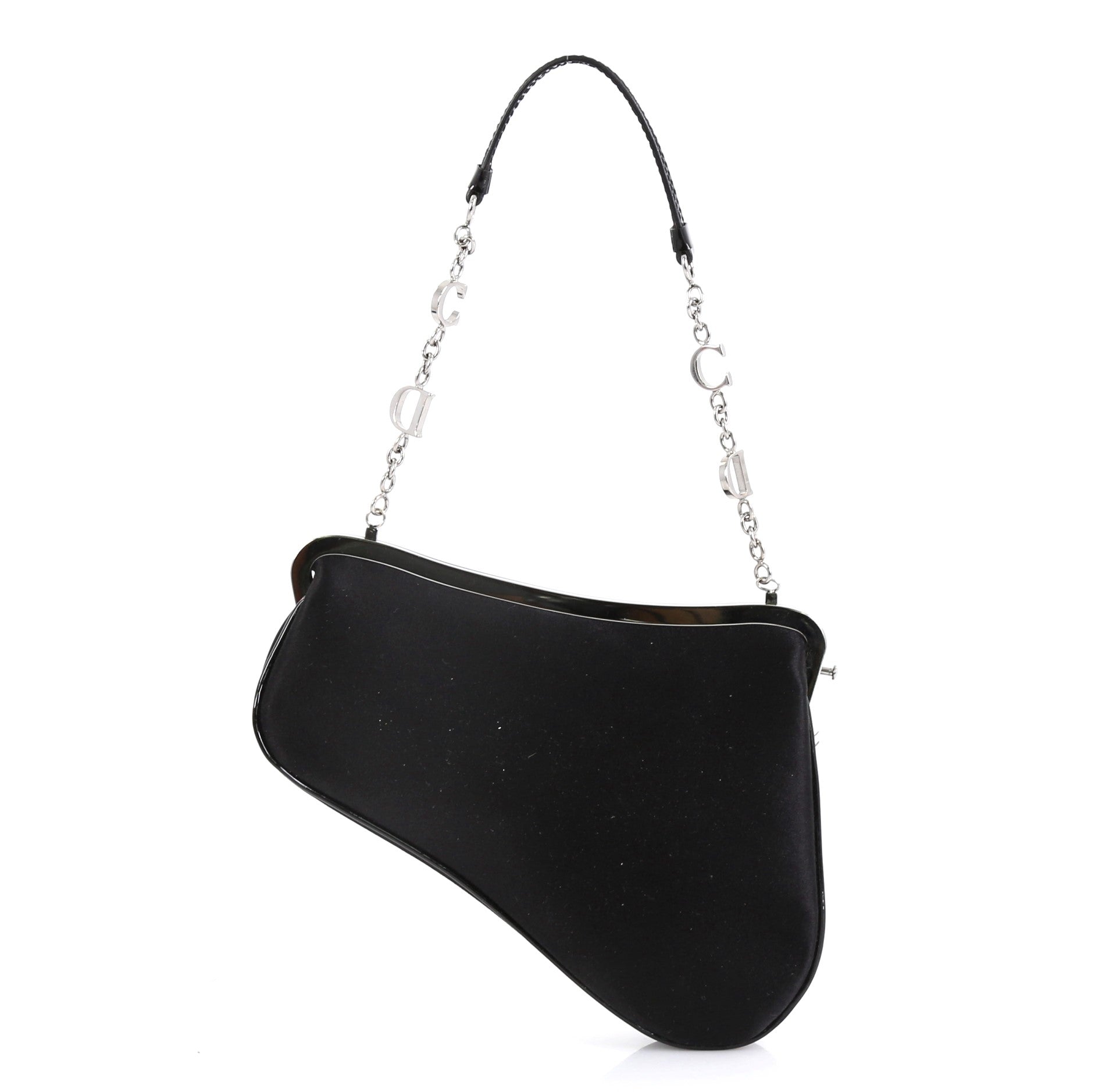 Vintage Saddle Frame Clutch Satin Mini