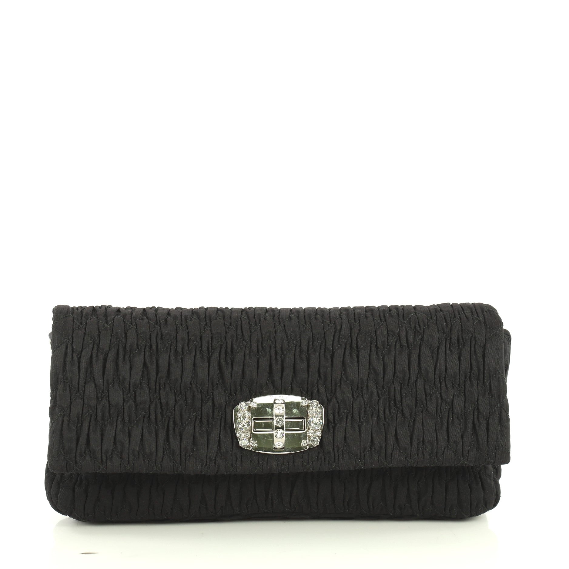 Crystal Clutch Matelasse Fabric Medium