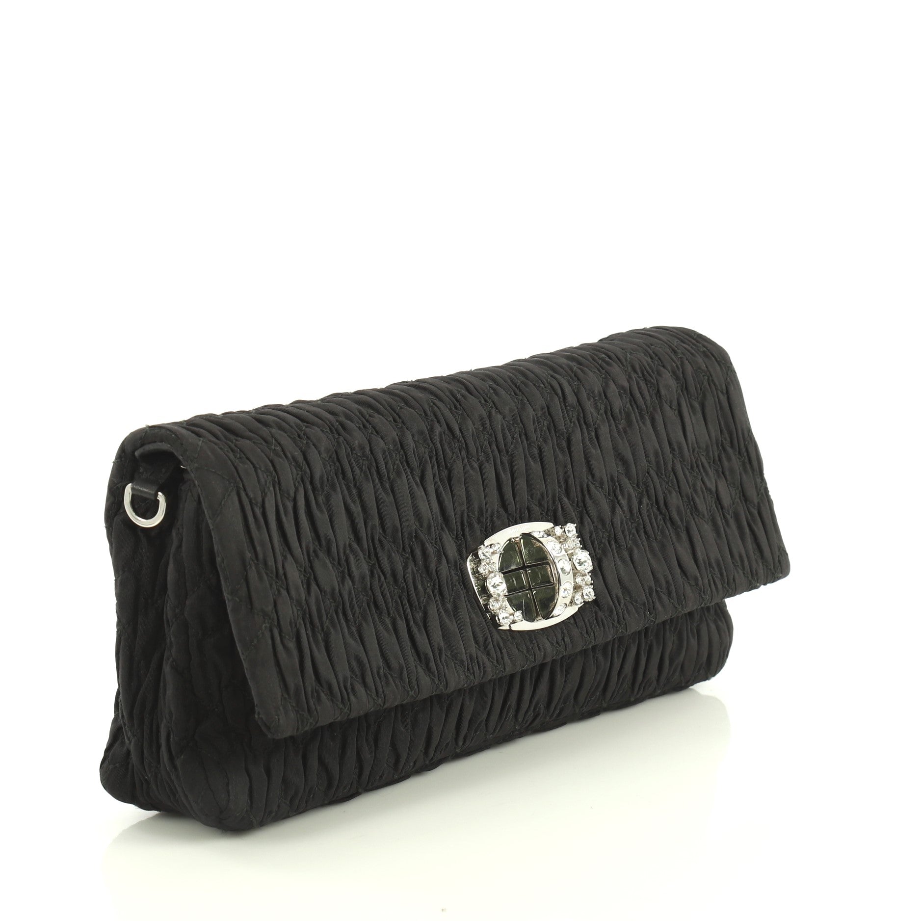 Crystal Clutch Matelasse Fabric Medium