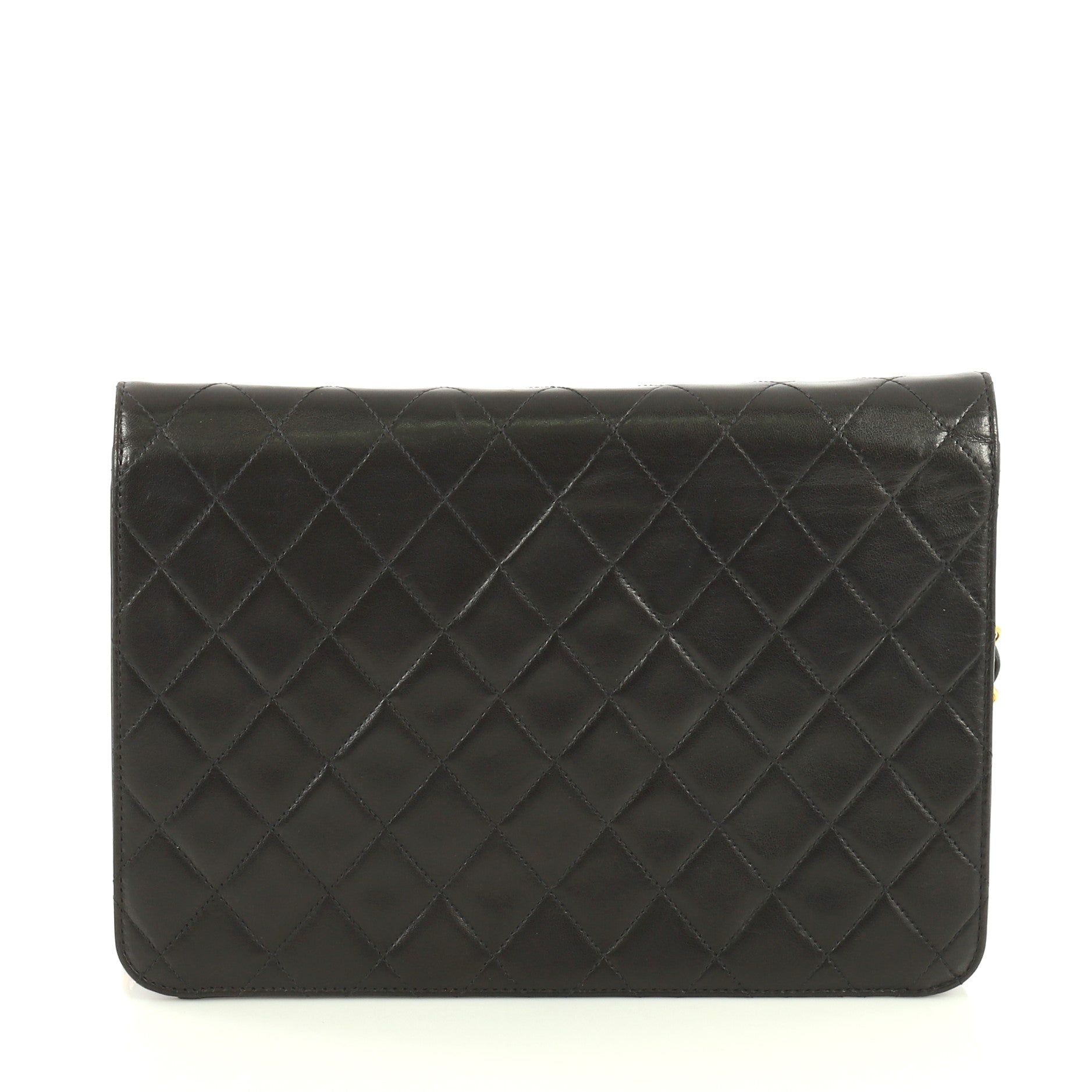 Vintage Clutch with Chain Quilted Leather Medium