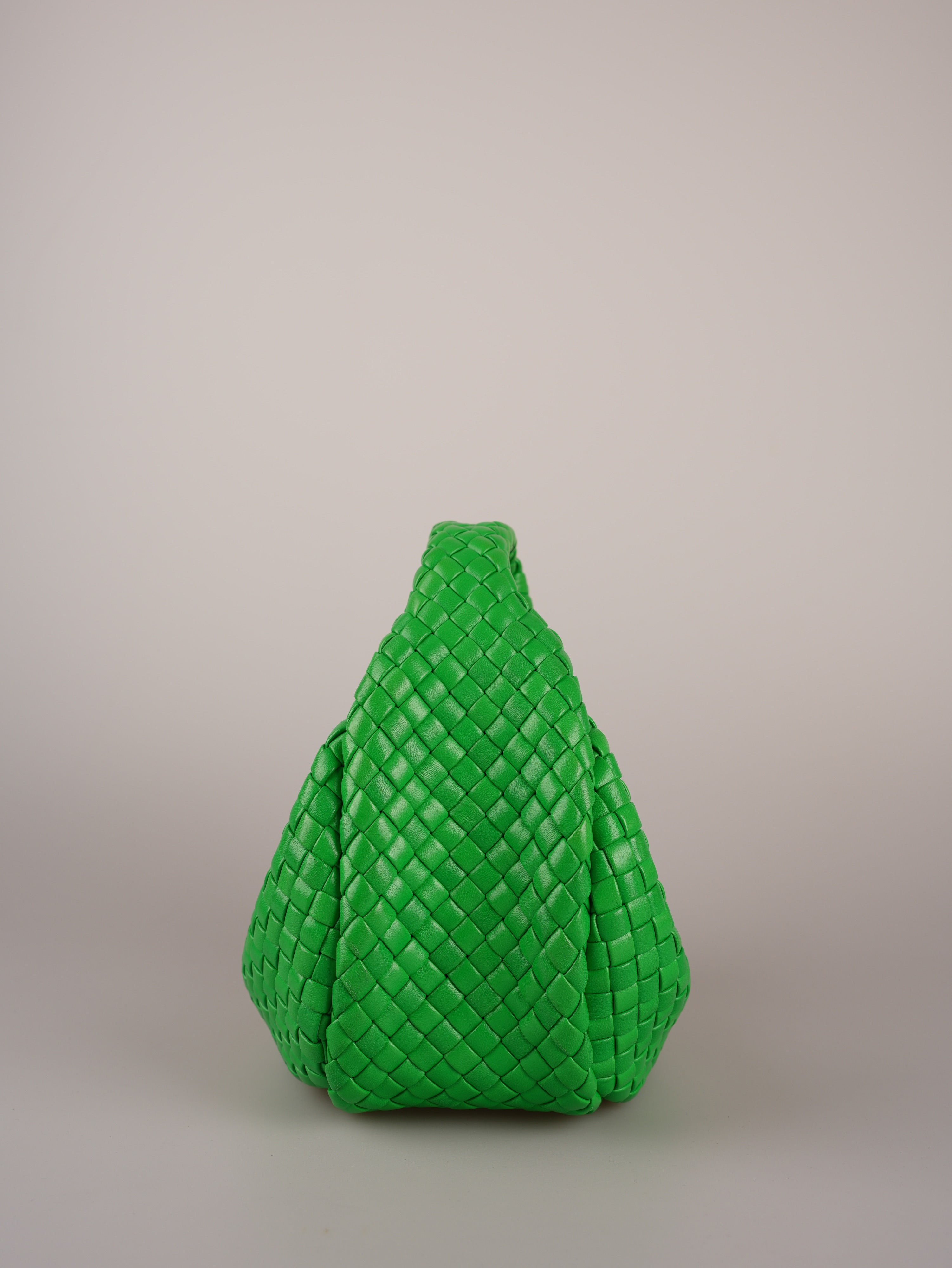 Bottega Veneta Green Mini Padded Intreccio Leather Top Handle Bag