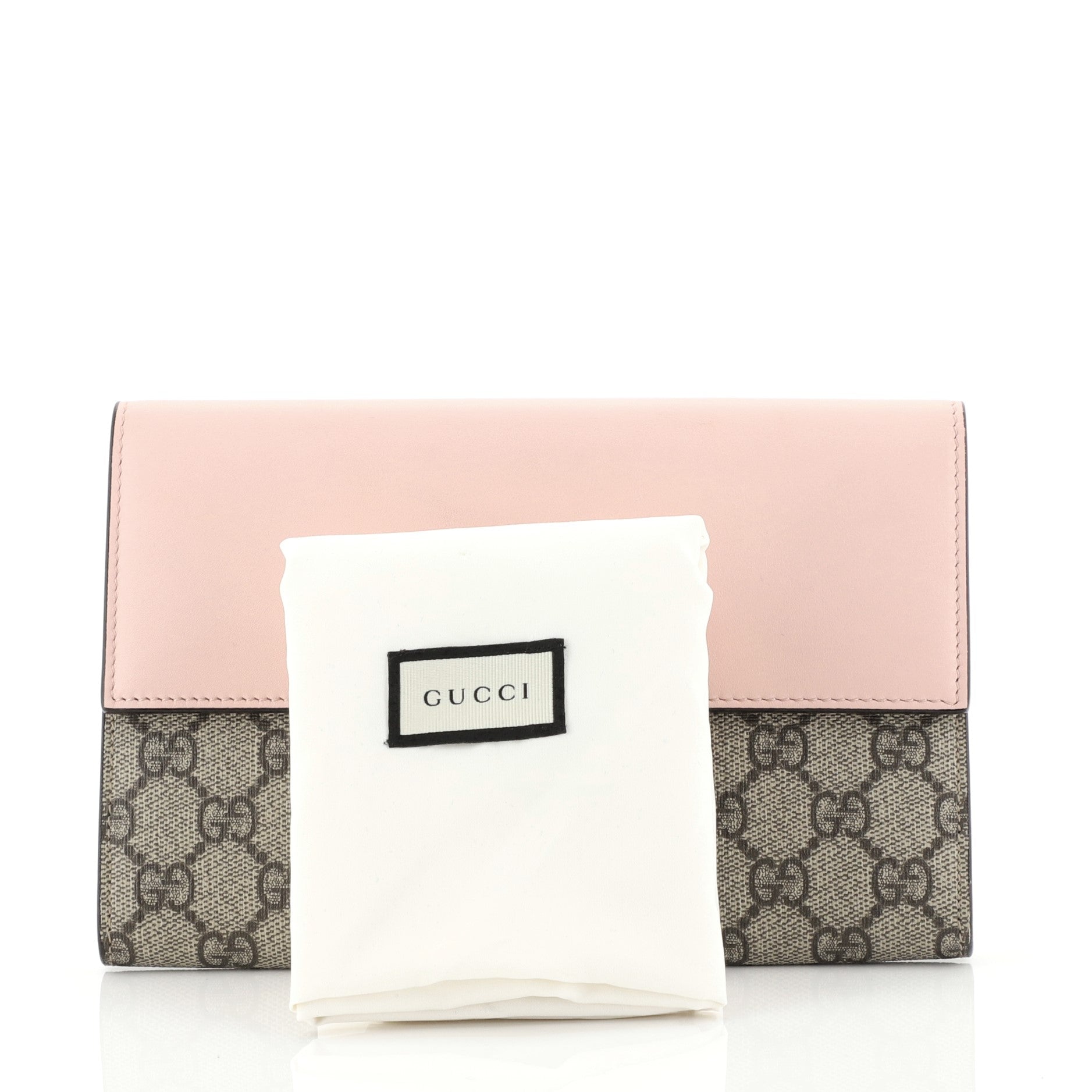 Padlock Clutch GG Coated Canvas with Leather