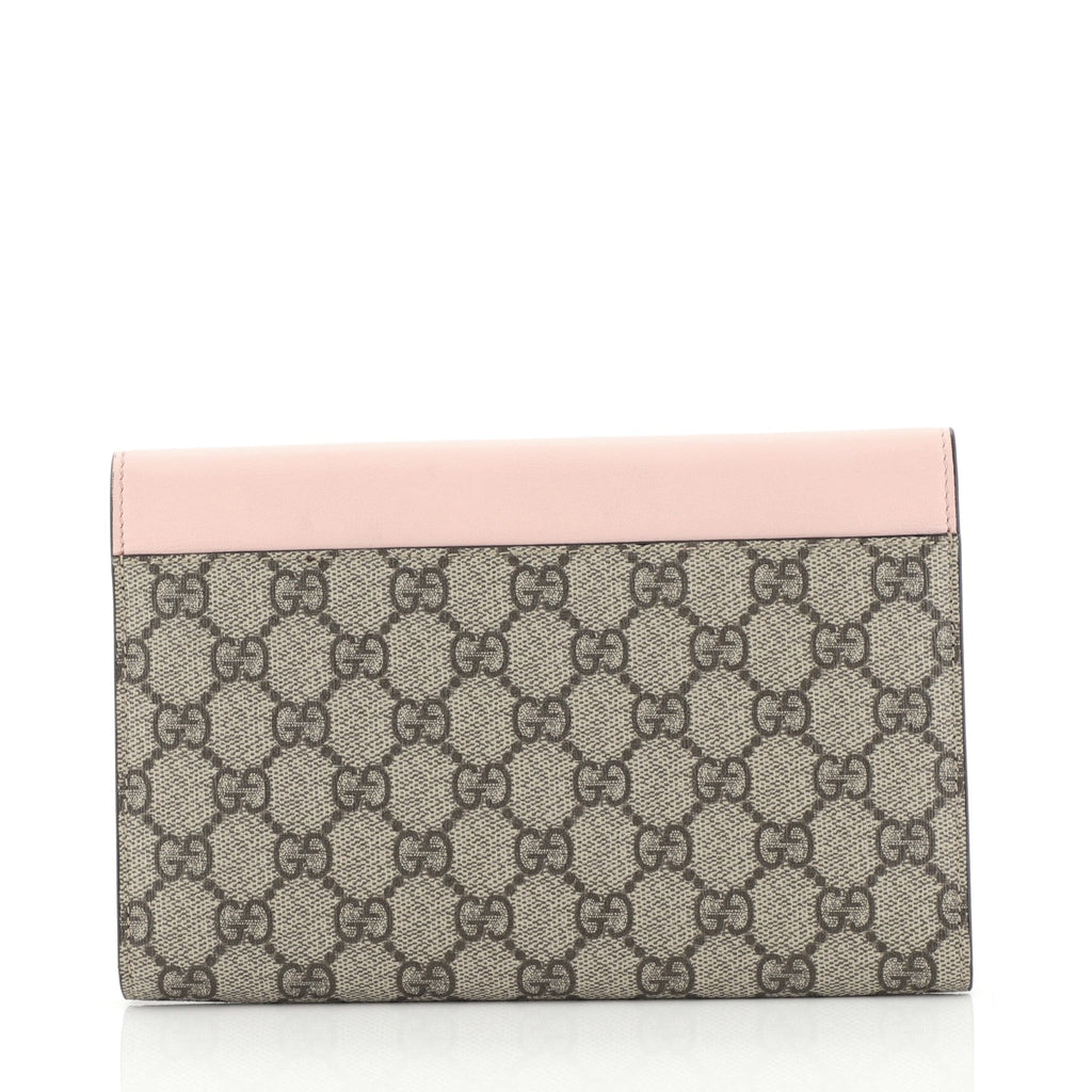Padlock Clutch GG Coated Canvas with Leather