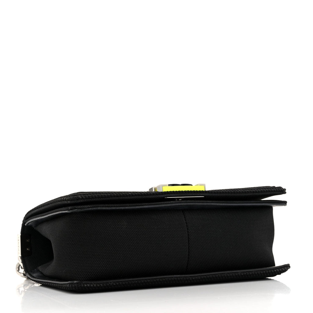 Canvas Quilted Medium Fluo Boy Flap Black