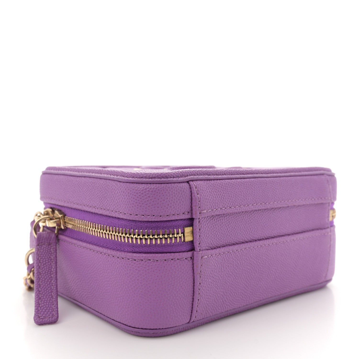Caviar Quilted Small CC Filigree Vanity Case Purple