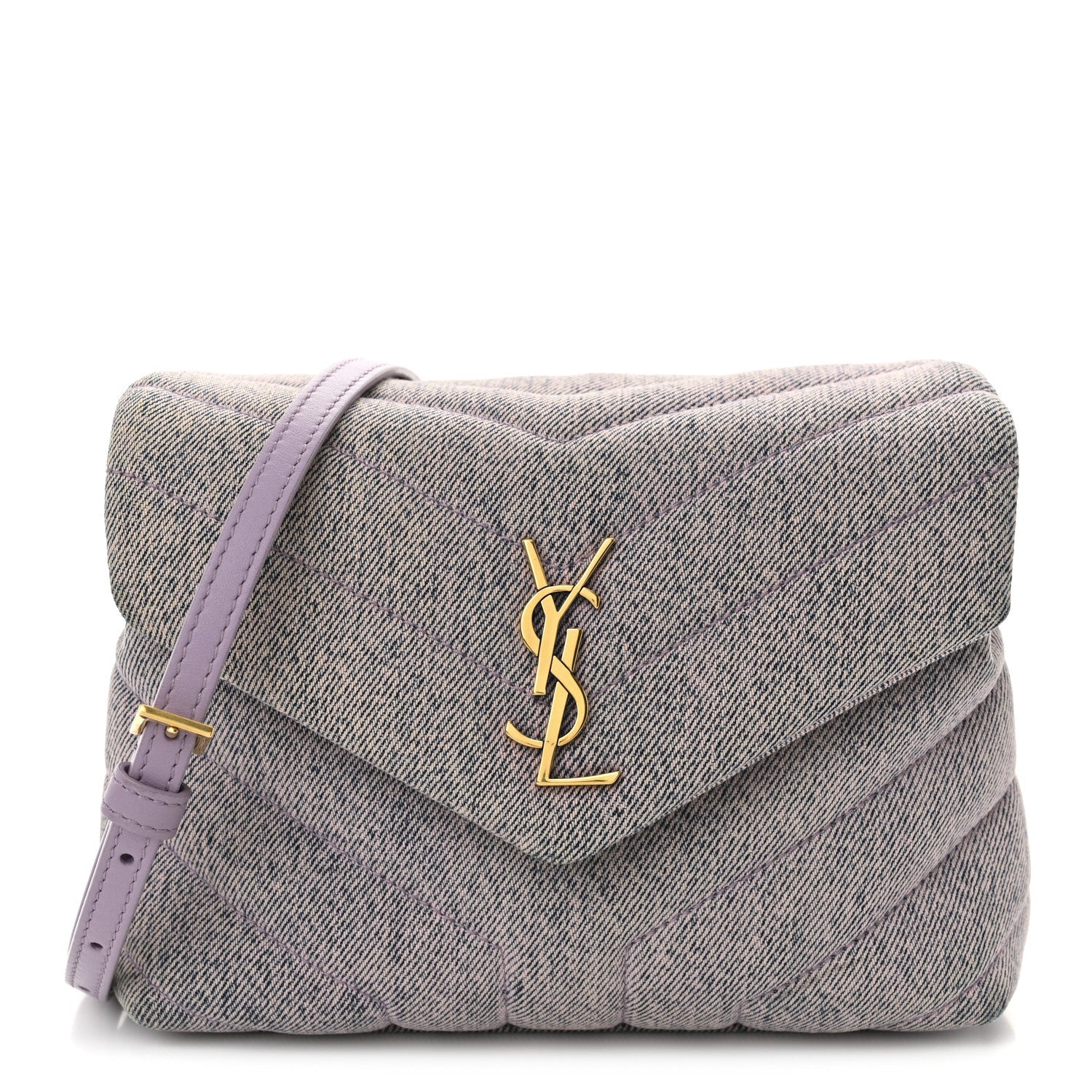 Denim Y Quilted Monogram Toy Loulou Crossbody Bag Bleached Lilac