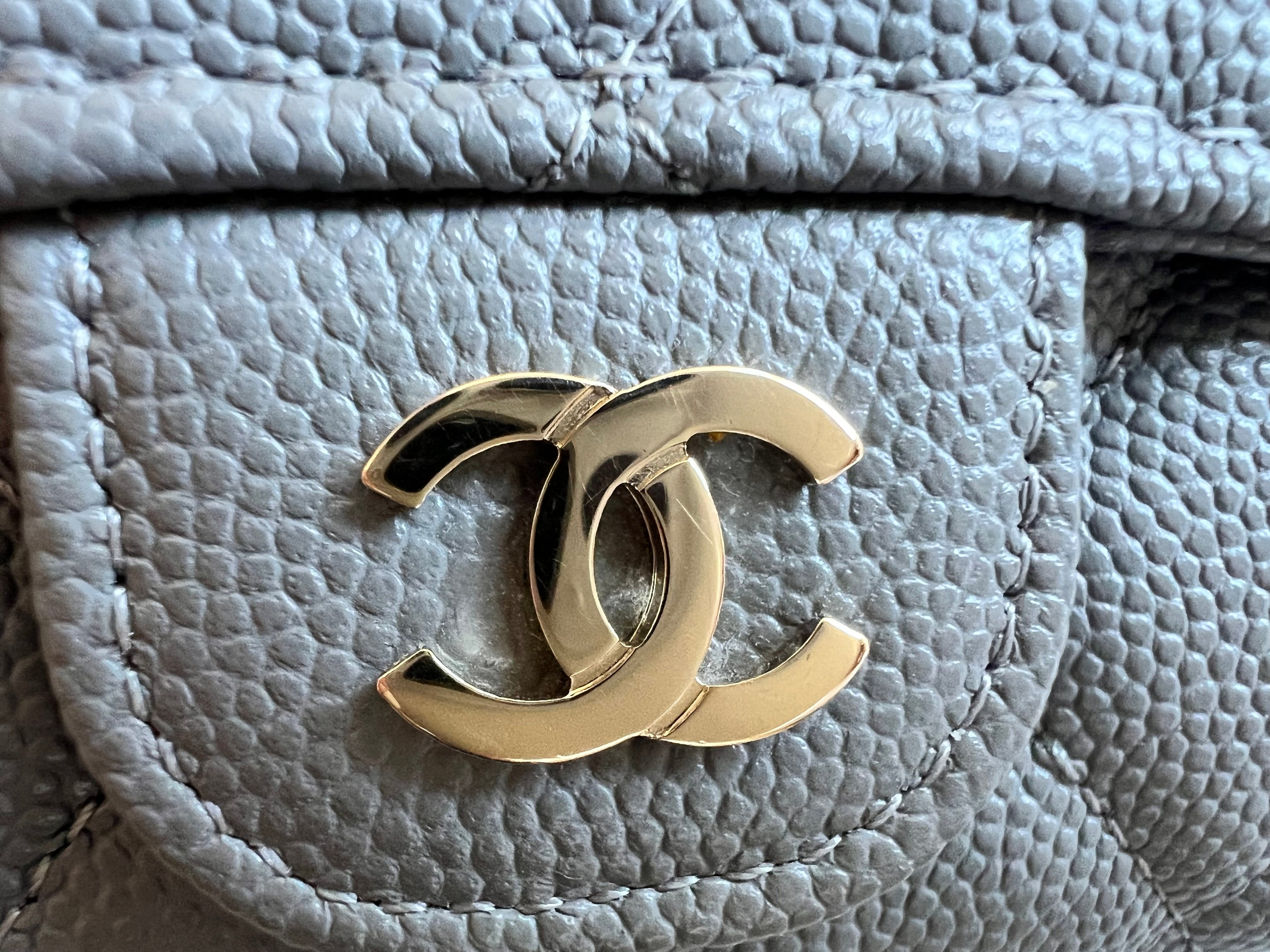 Chanel Grey Caviar  Holder with Pale Gold Hardware (RRP £520)