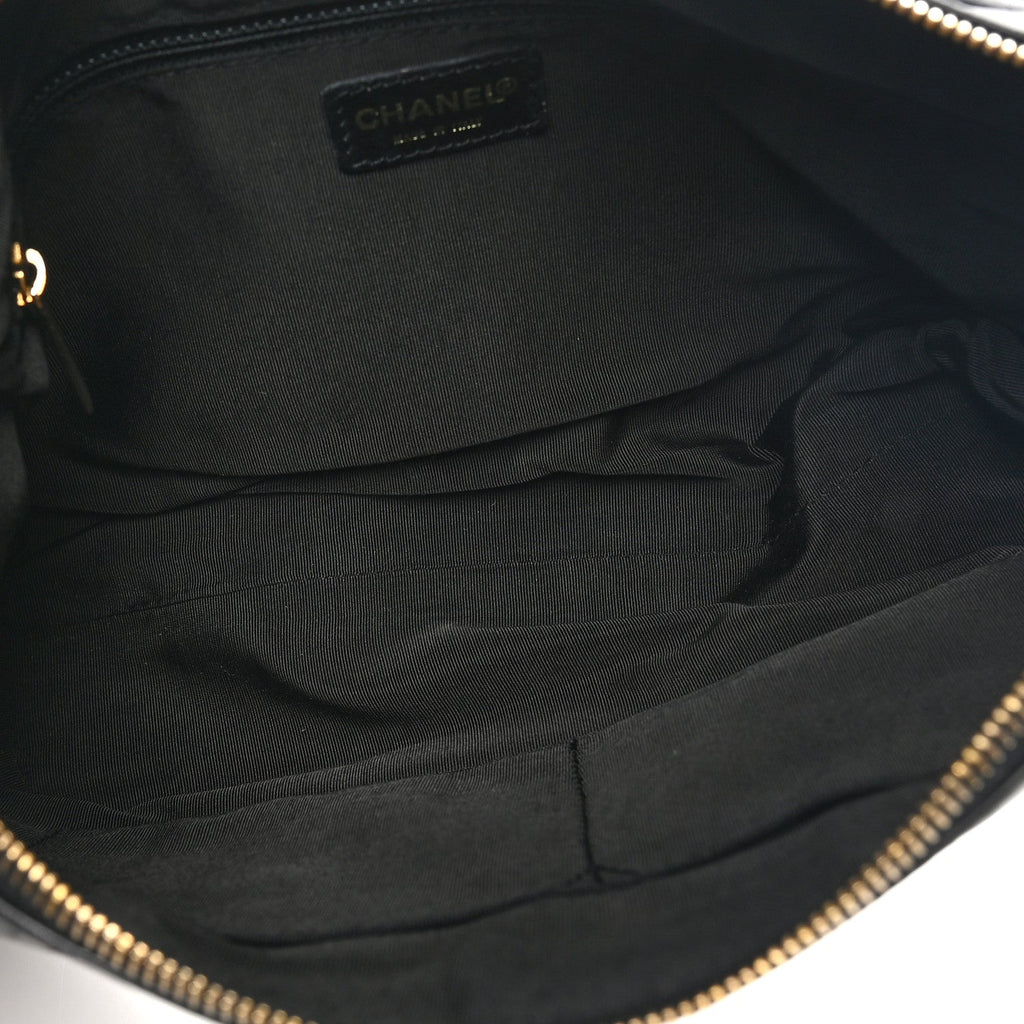 Lambskin Quilted Medium Chocolate Bar Shoulder Bag Black