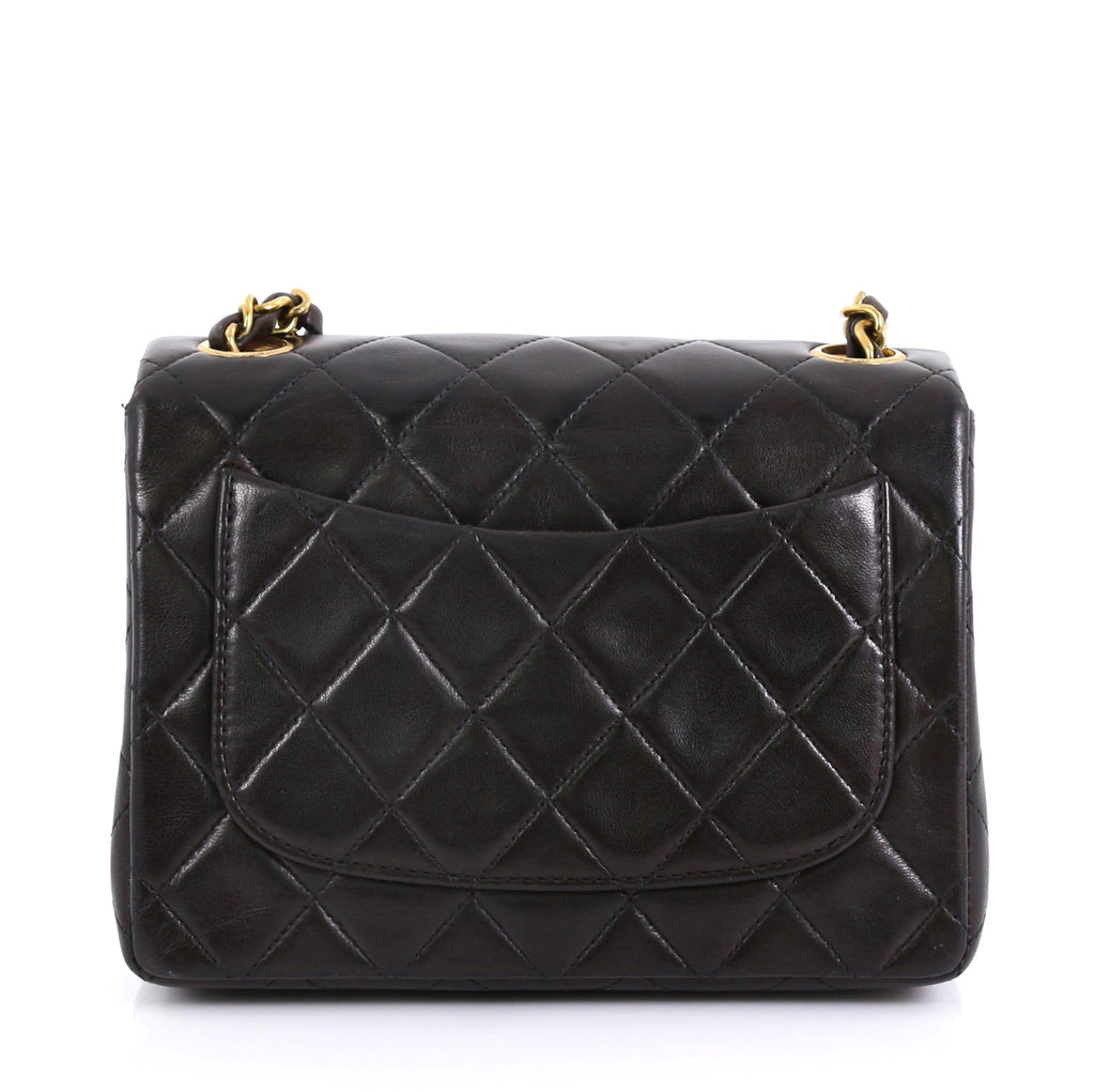 Vintage Square Classic Single Flap Bag Quilted Lambskin Mini