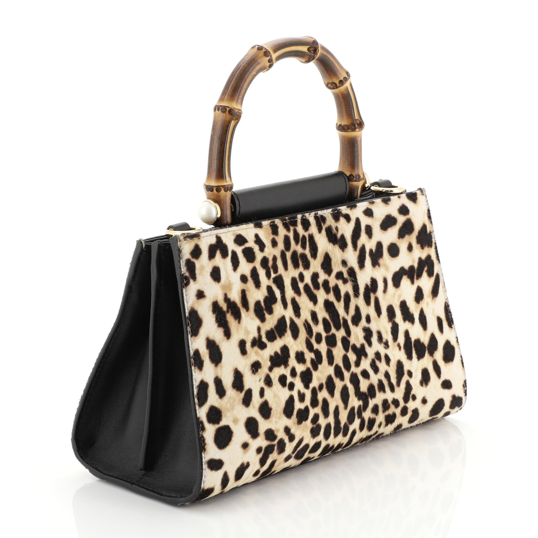 Nymphaea Top Handle Bag Printed Calf Hair Mini