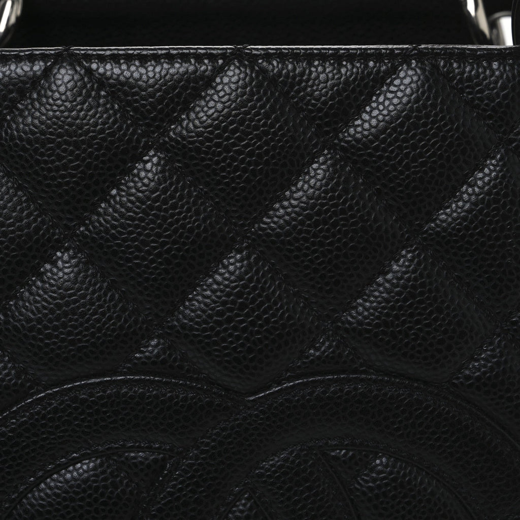 Caviar Quilted Grand Shopping Tote GST Black