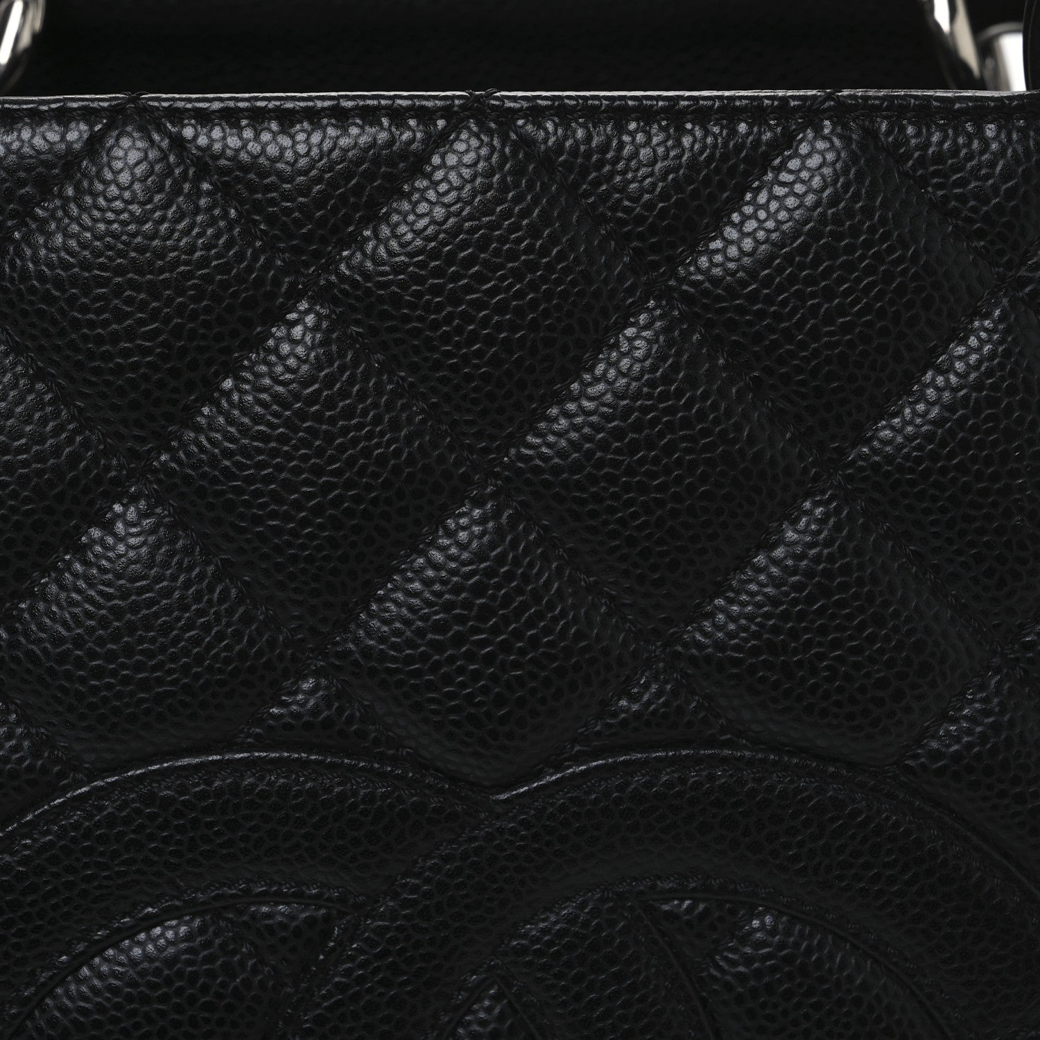 Caviar Quilted Grand Shopping Tote GST Black