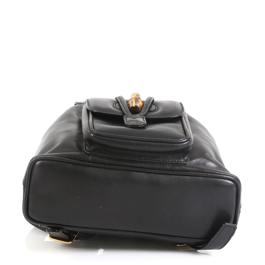 Vintage Bamboo Backpack Leather Mini
