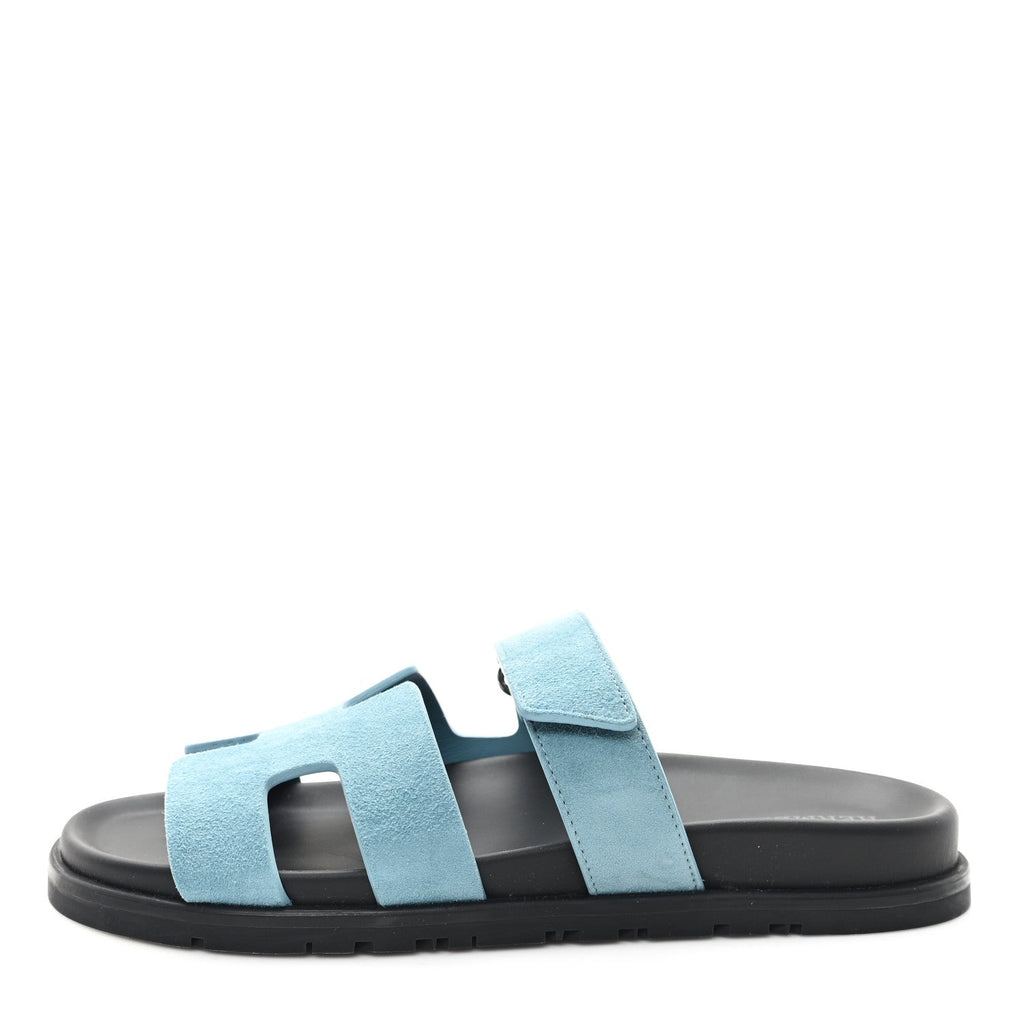 Suede Goatskin Womens Chypre Sandals 39 Bleu Mineral
