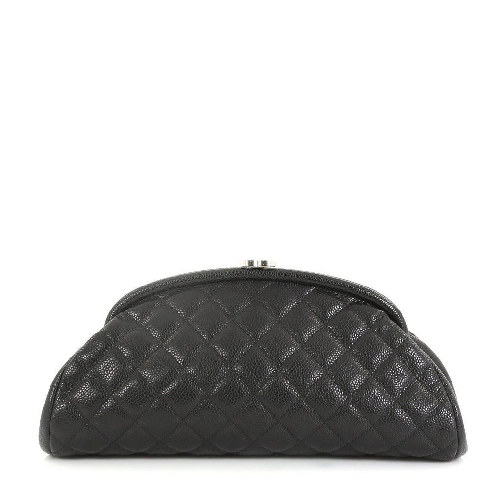 Timeless Clutch Quilted Caviar